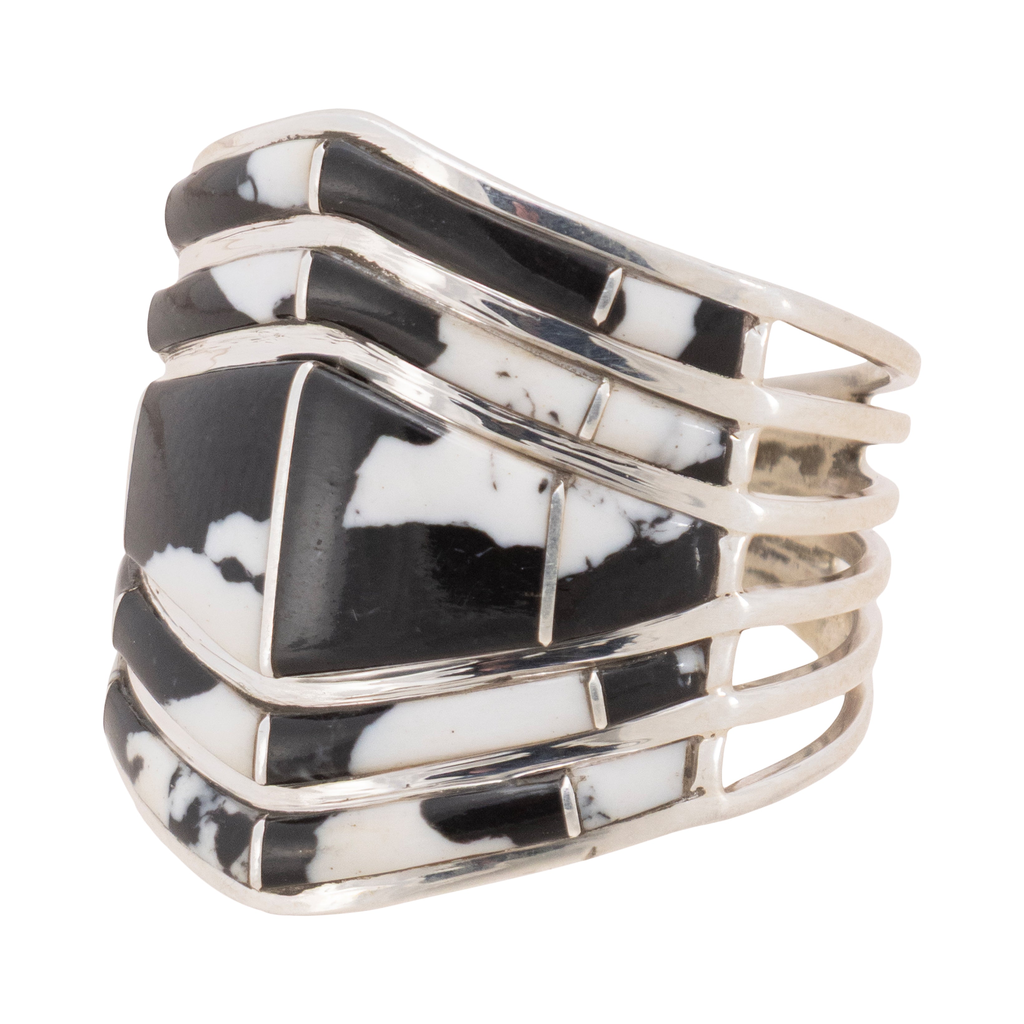 Navajo White Buffalo Turquoise Ring, Jewelry, Ring, Native