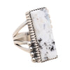 Navajo White Buffalo Turquoise Ring, Jewelry, Ring, Native