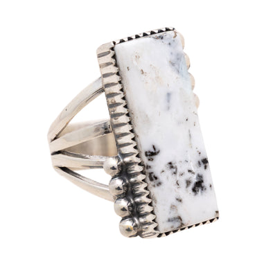 Navajo White Buffalo Turquoise Ring, Jewelry, Ring, Native