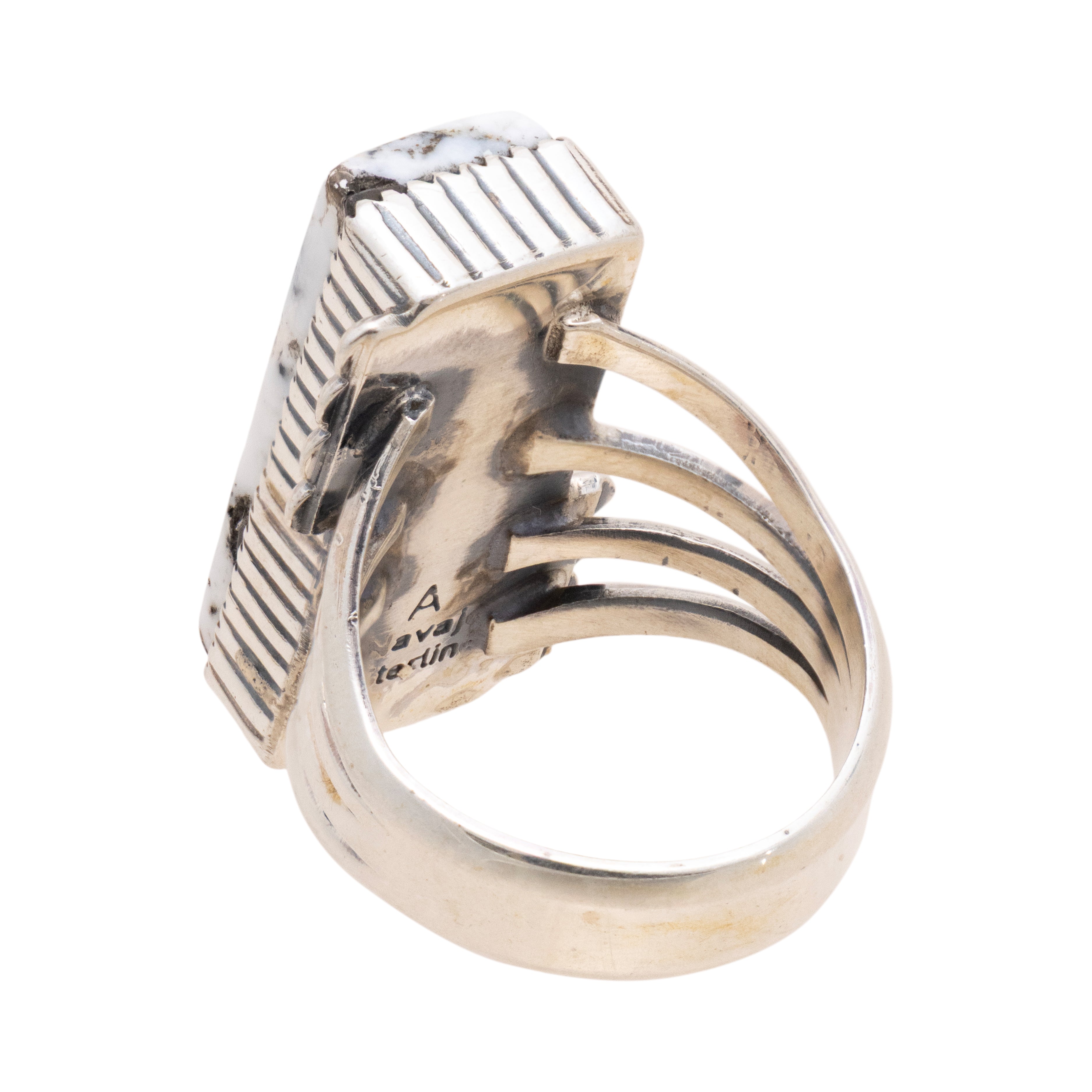 Navajo White Buffalo Turquoise Ring