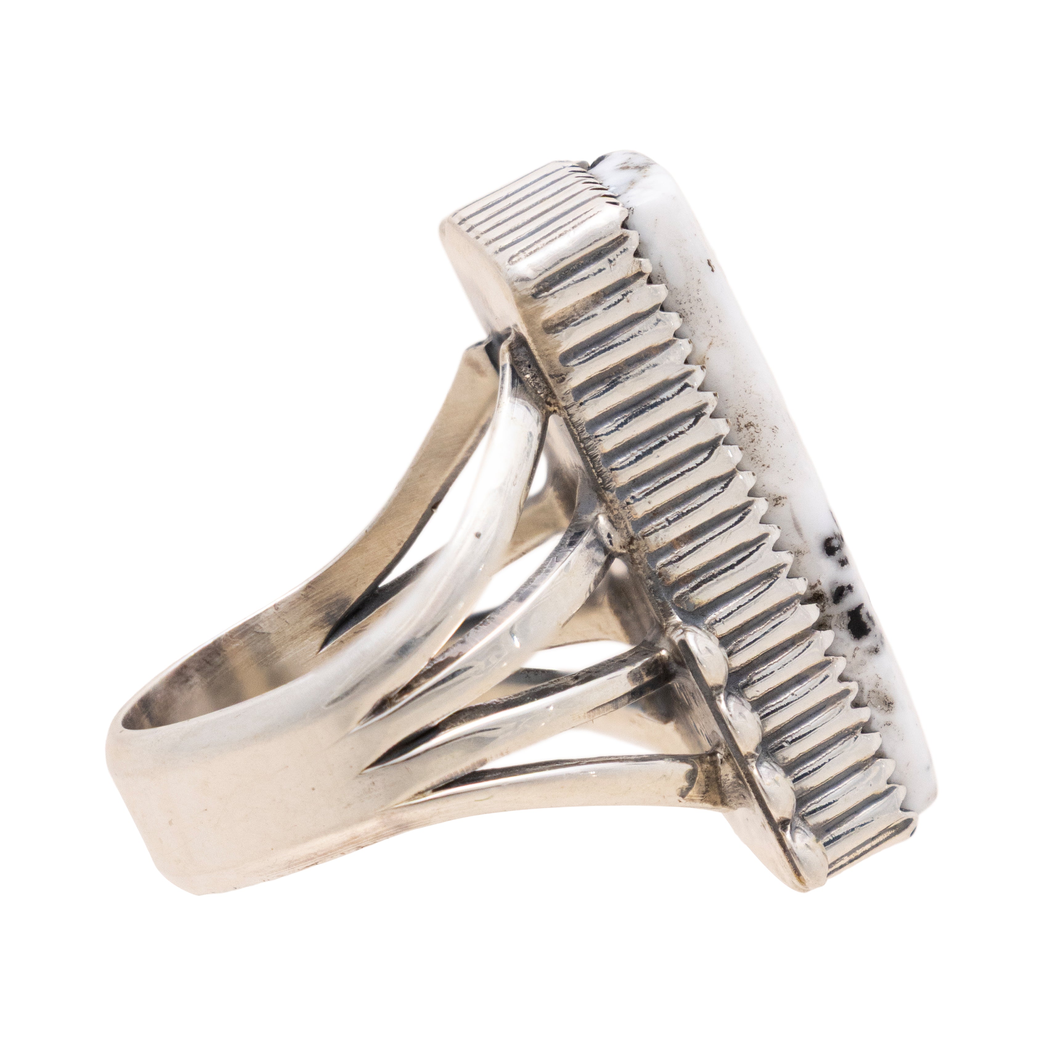 Navajo White Buffalo Turquoise Ring