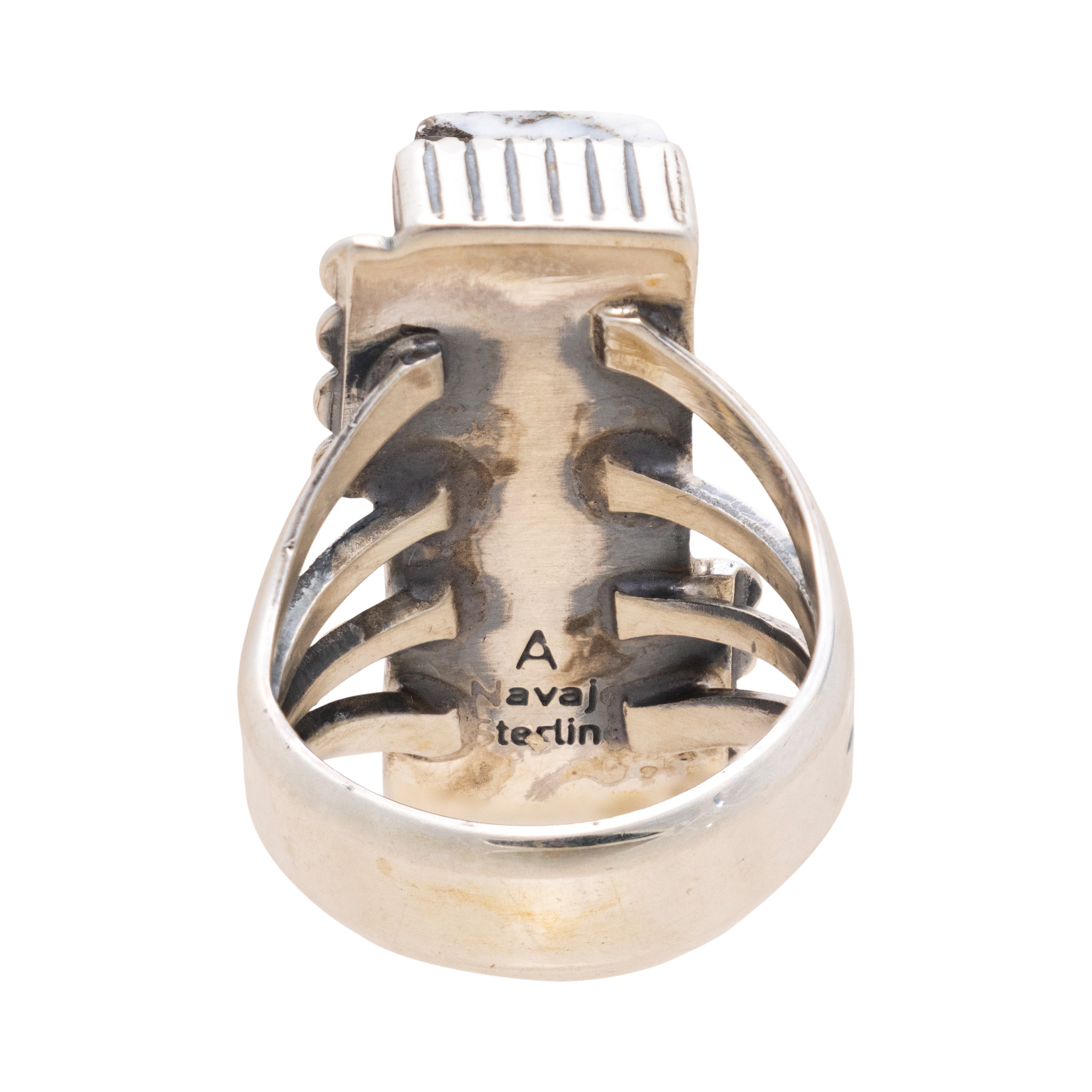Navajo White Buffalo Turquoise Ring