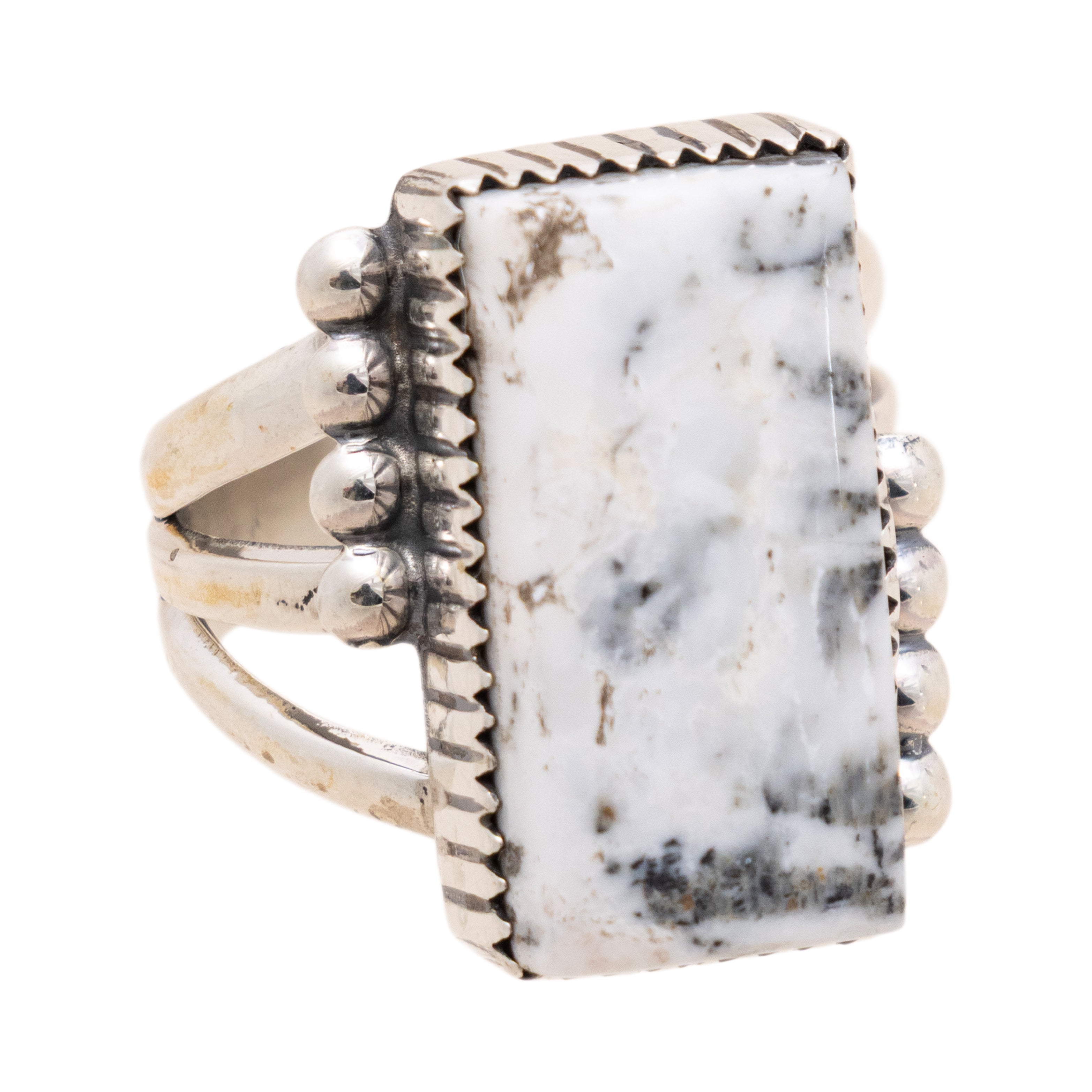 Navajo White Buffalo Turquoise Ring, Jewelry, Ring, Native