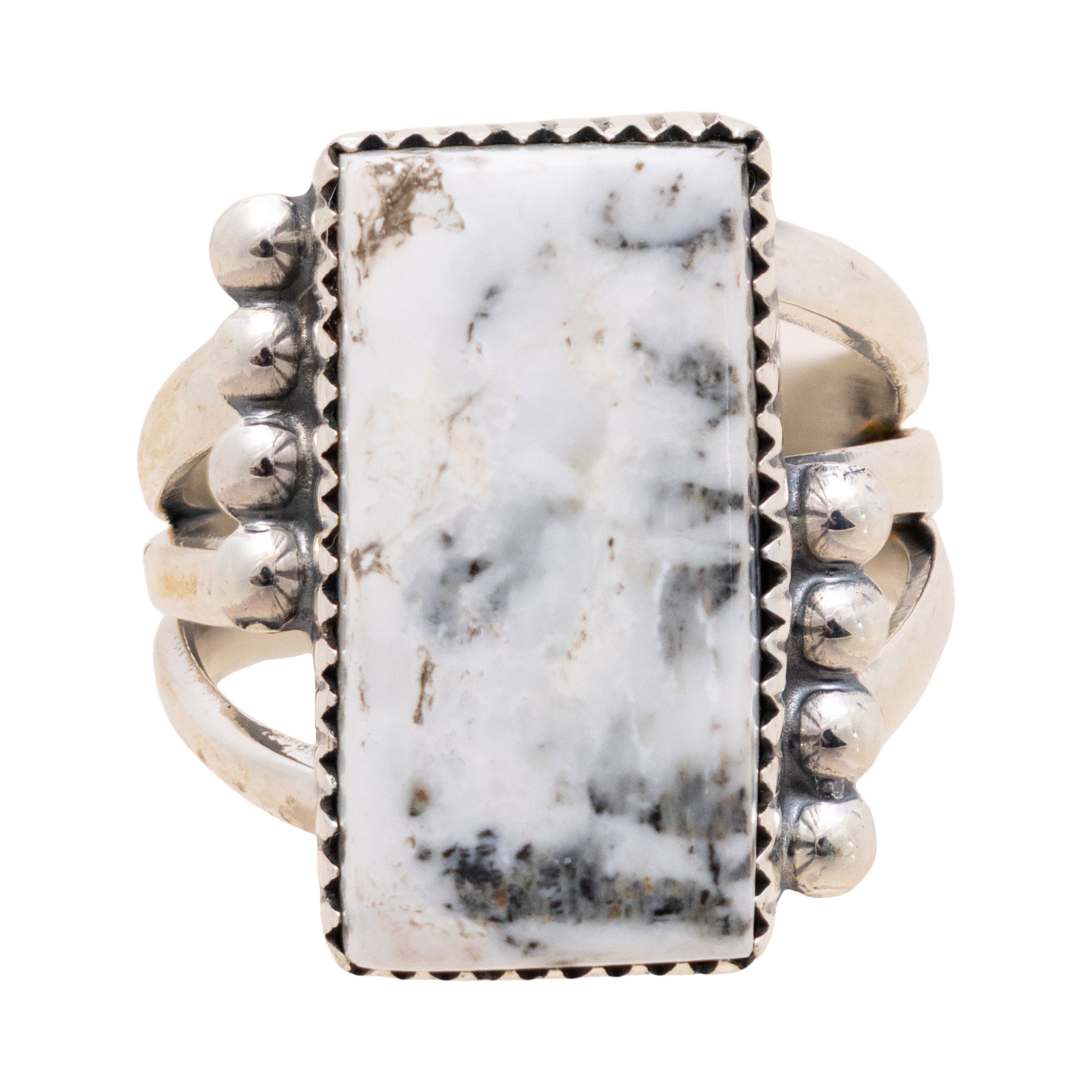 Navajo White Buffalo Turquoise Ring