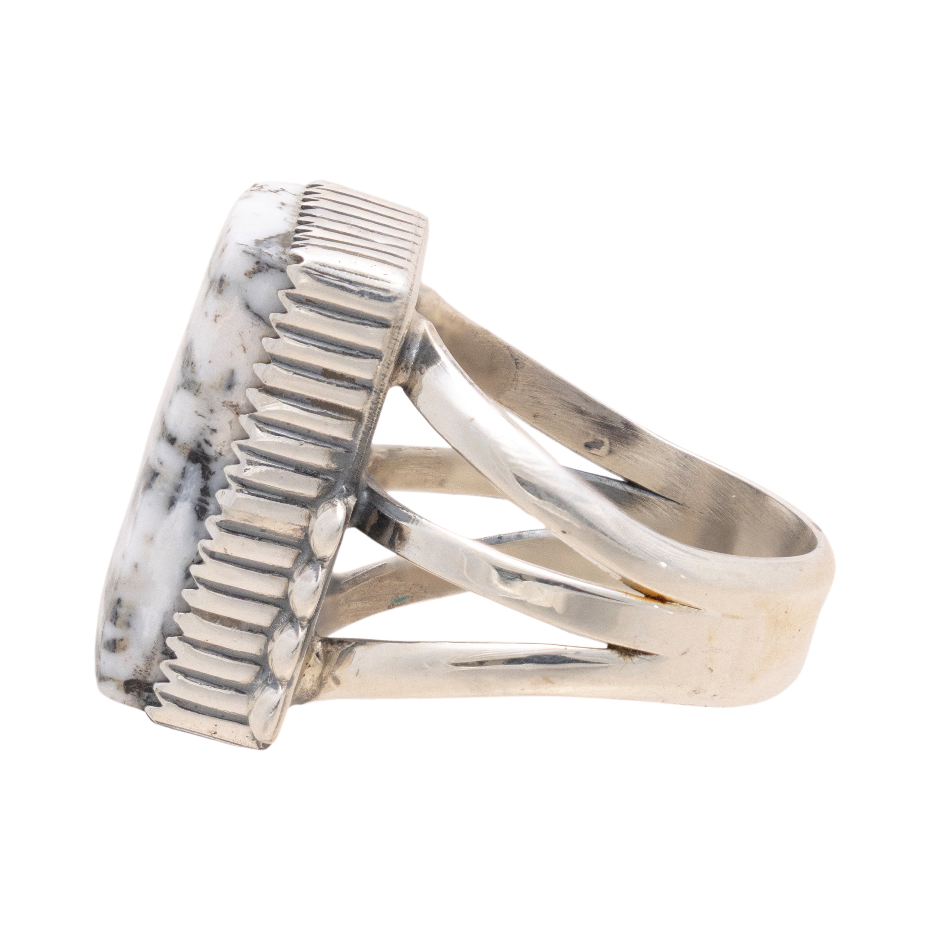 Navajo White Buffalo Turquoise Ring