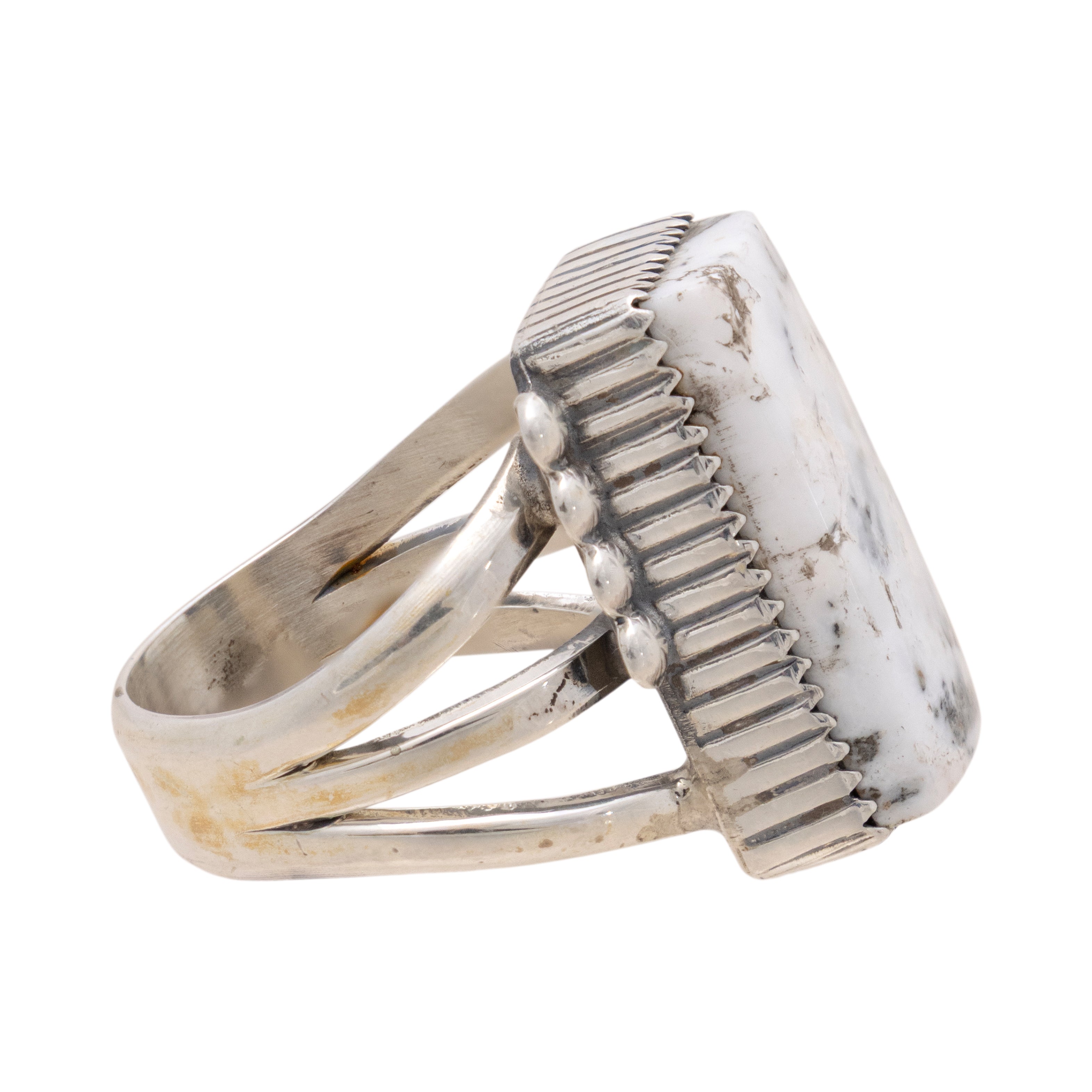 Navajo White Buffalo Turquoise Ring
