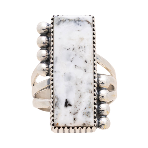 Navajo White Buffalo Turquoise Ring, Jewelry, Ring, Native
