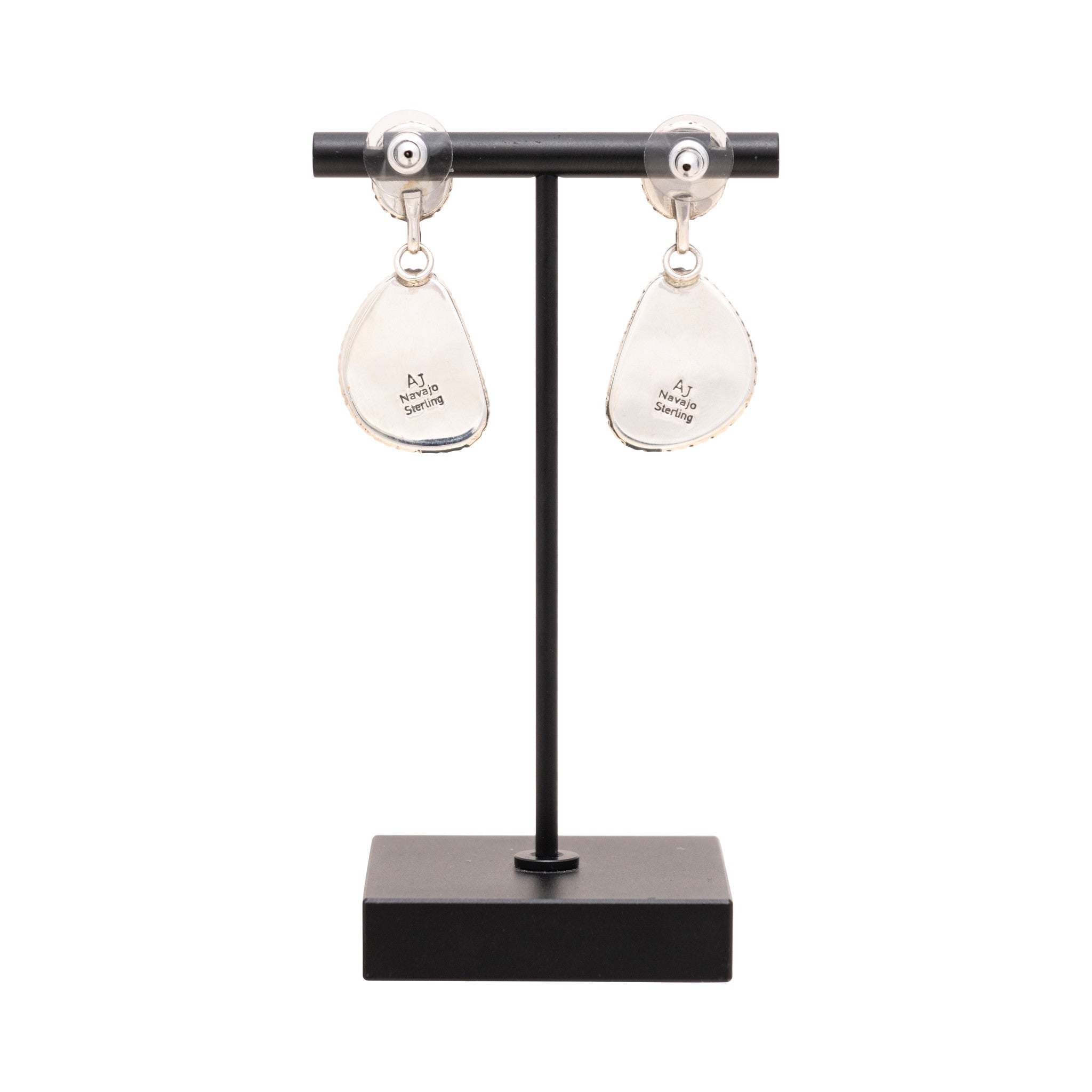 Navajo White Buffalo Turquoise Earrings