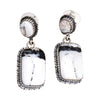 Navajo White Buffalo Turquoise Earrings, Jewelry, Earrings, Native