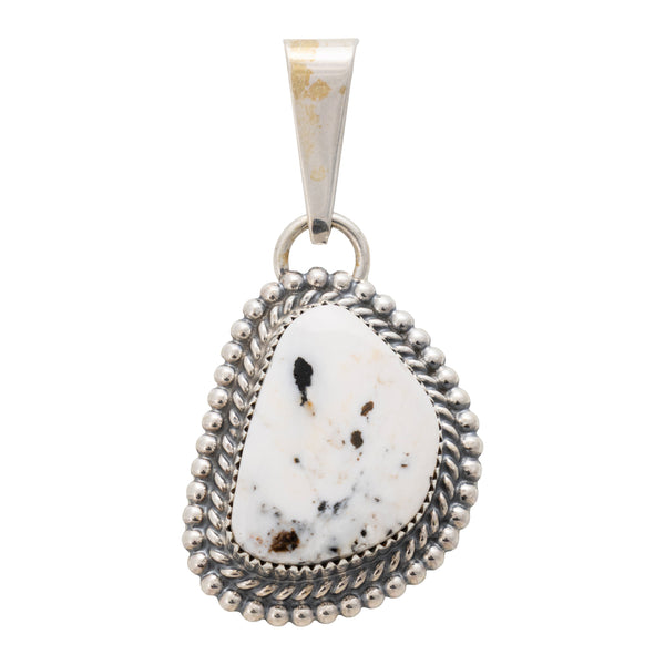 Navajo White Buffalo Turquoise Pendant, Jewelry, Necklace, Native