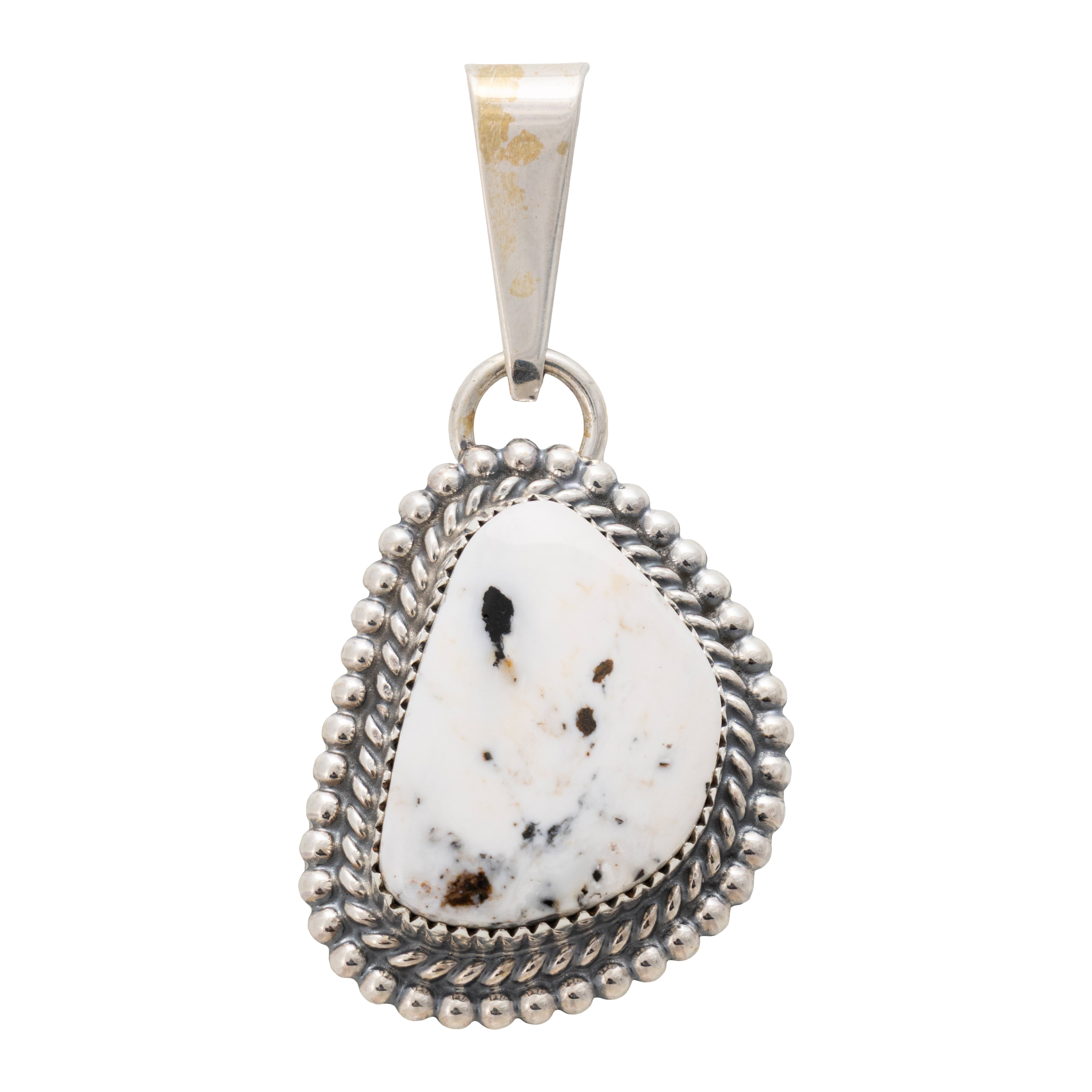 Navajo White Buffalo Turquoise Pendant, Jewelry, Necklace, Native