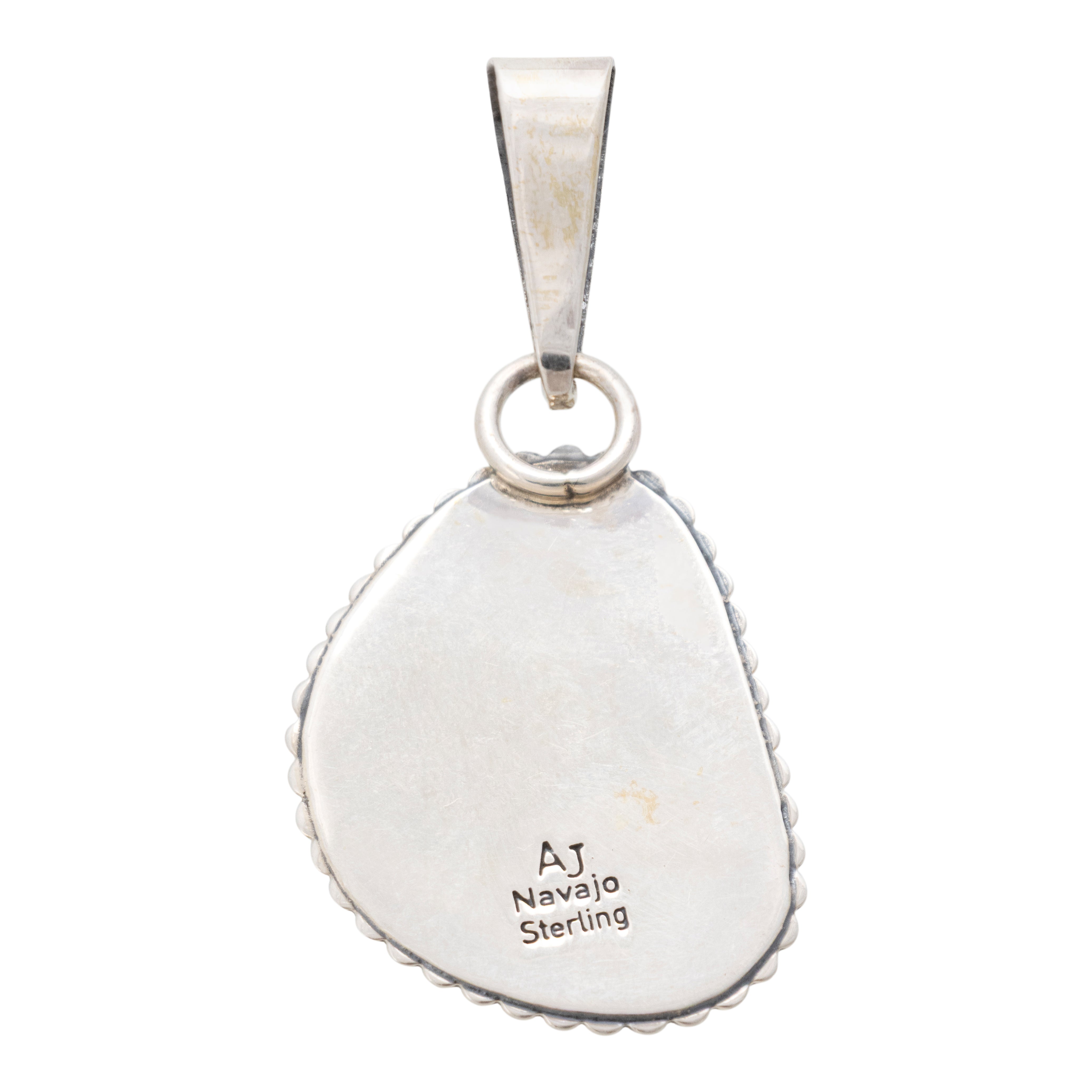 Navajo White Buffalo Turquoise Pendant