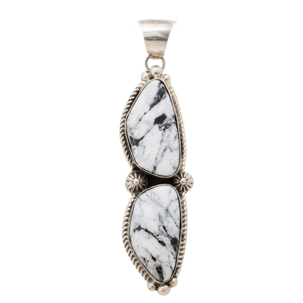 Navajo White Buffalo Turquoise Pendant, Jewelry, Necklace, Native