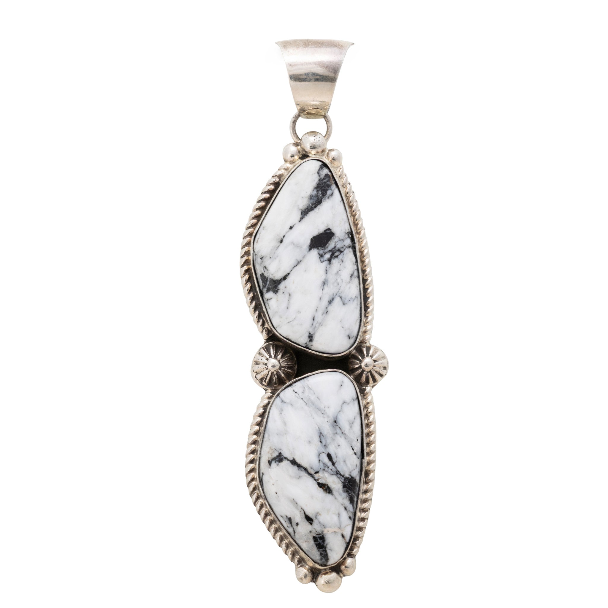 Navajo White Buffalo Turquoise Pendant, Jewelry, Necklace, Native