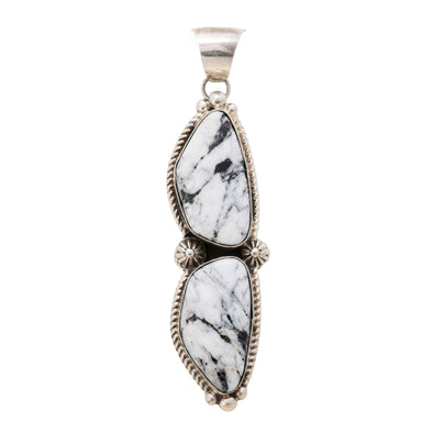 Navajo White Buffalo Turquoise Pendant, Jewelry, Necklace, Native