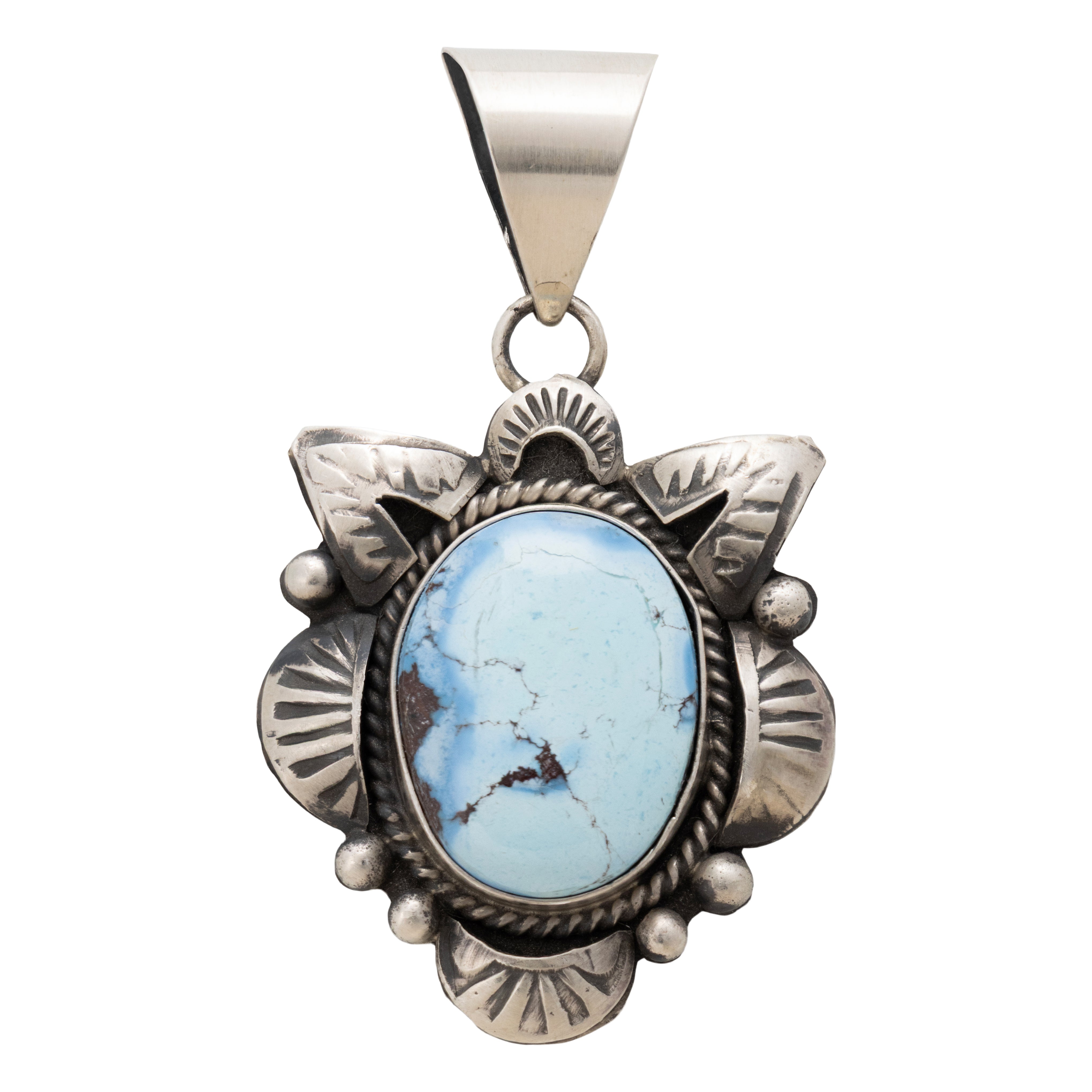 Navajo Golden Hill Turquoise Pendant, Jewelry, Necklace, Native