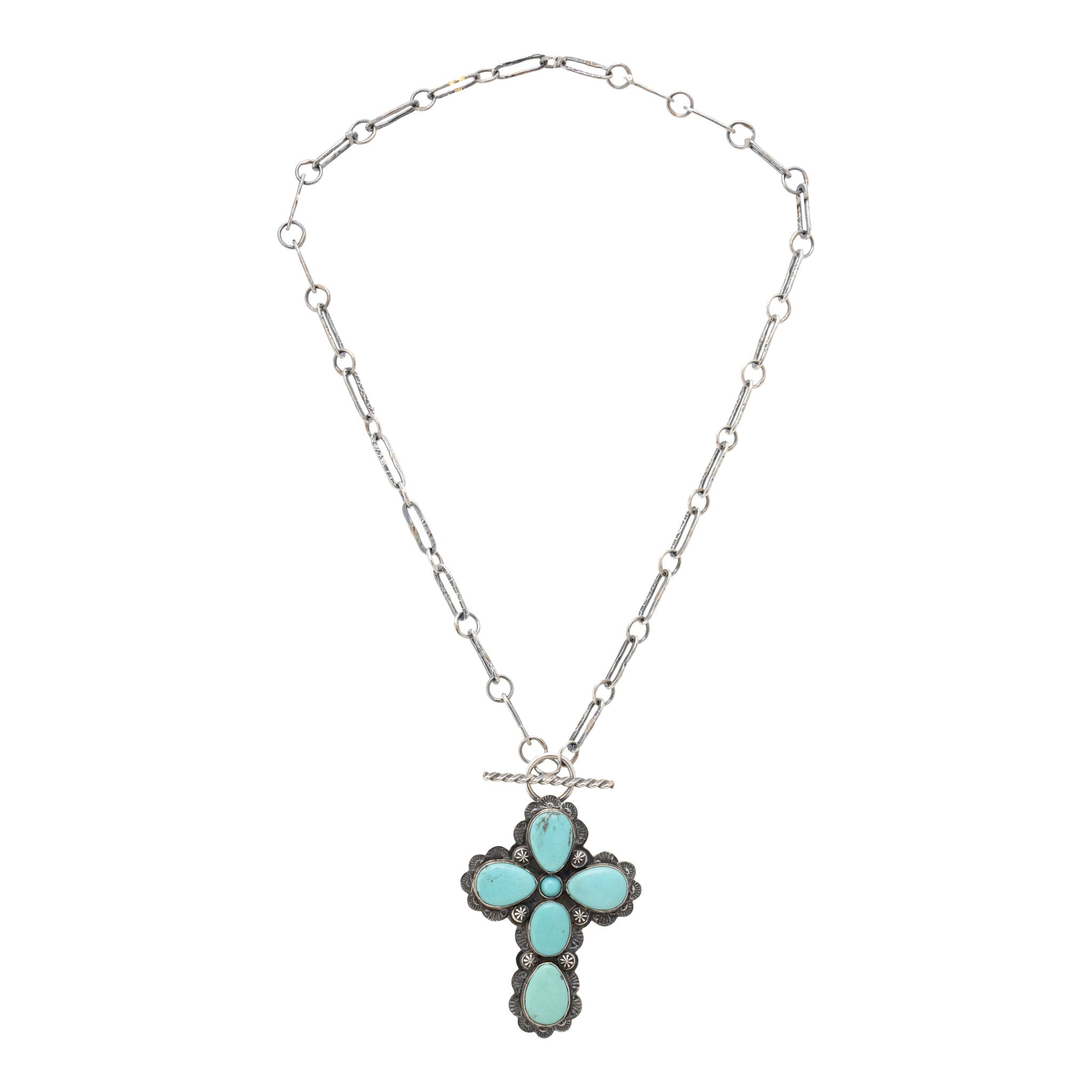 Navajo Turquoise Cross Necklace, Jewelry, Necklace, Native