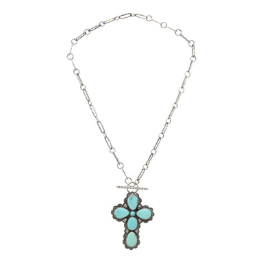 Navajo Turquoise Cross Necklace, Jewelry, Necklace, Native