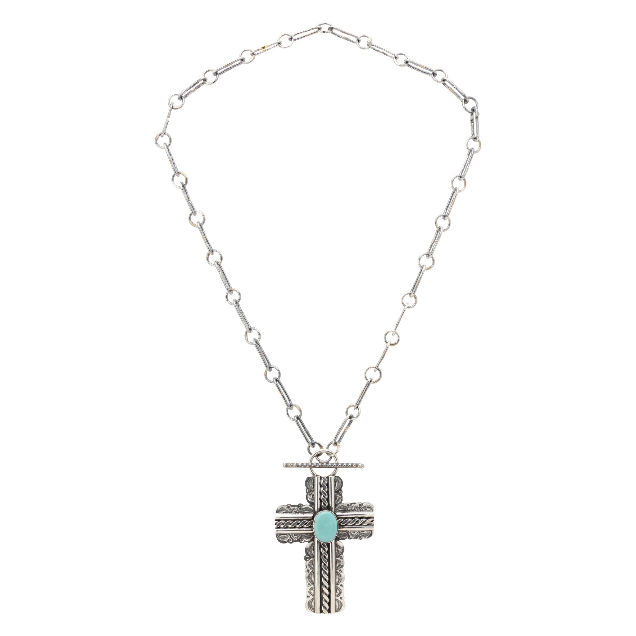 Navajo Turquoise Cross Necklace, Jewelry, Necklace, Native