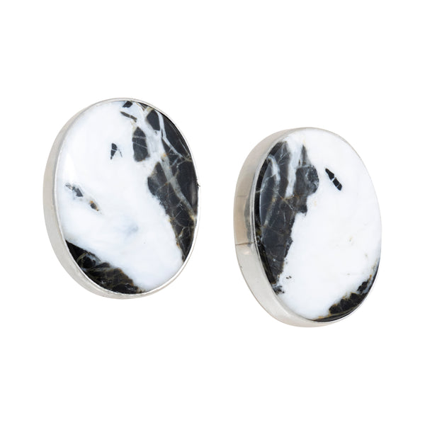 Navajo White Buffalo Turquoise Earrings, Jewelry, Earrings, Native