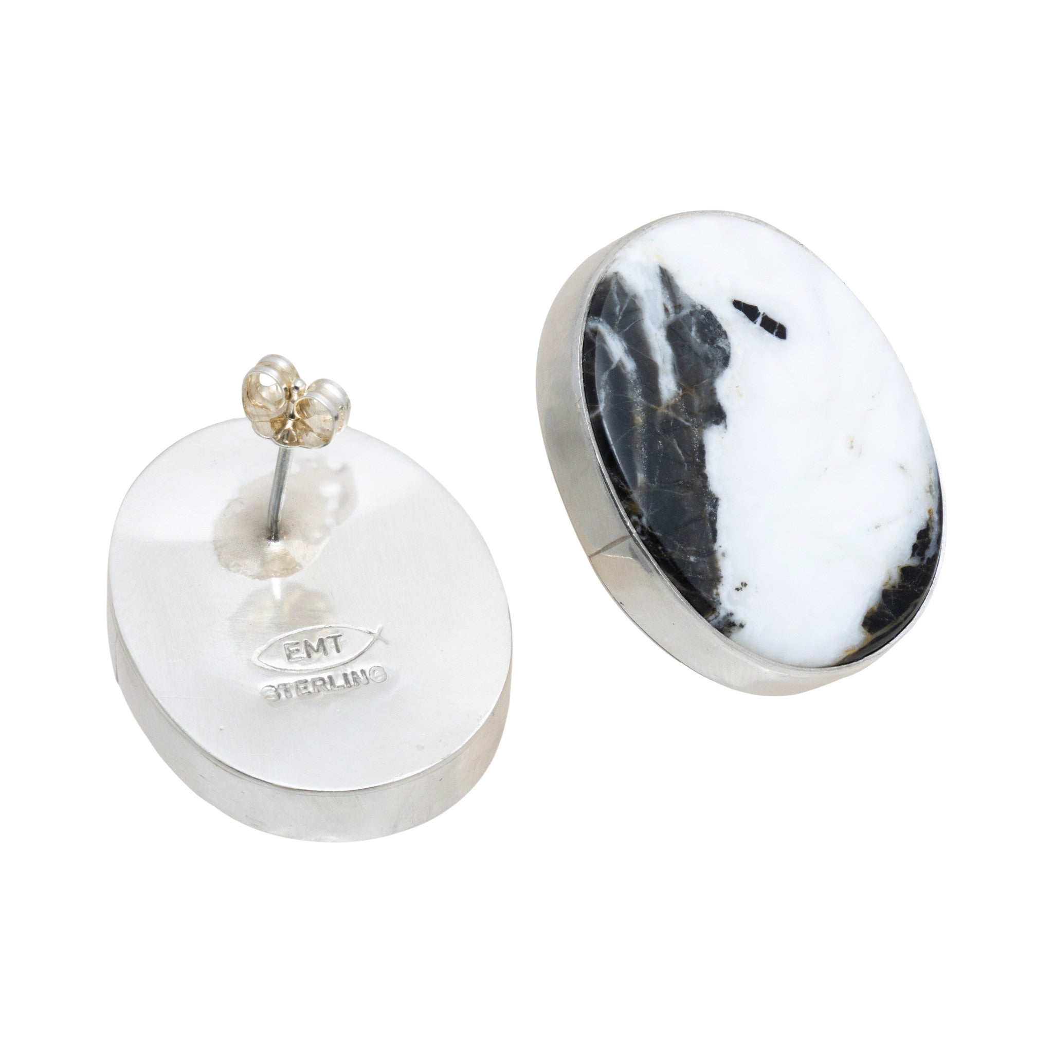 Navajo White Buffalo Turquoise Earrings