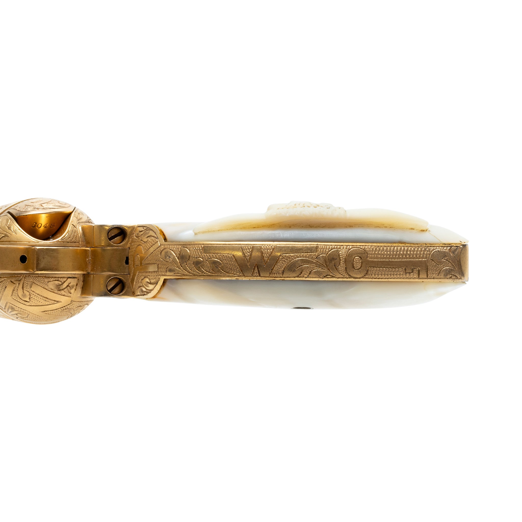 Gold Plated Cattle Brand Engraved Colt Single Action Army Revolver