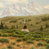 Teepees Under Cloudy Sky by Heinie Hartwig