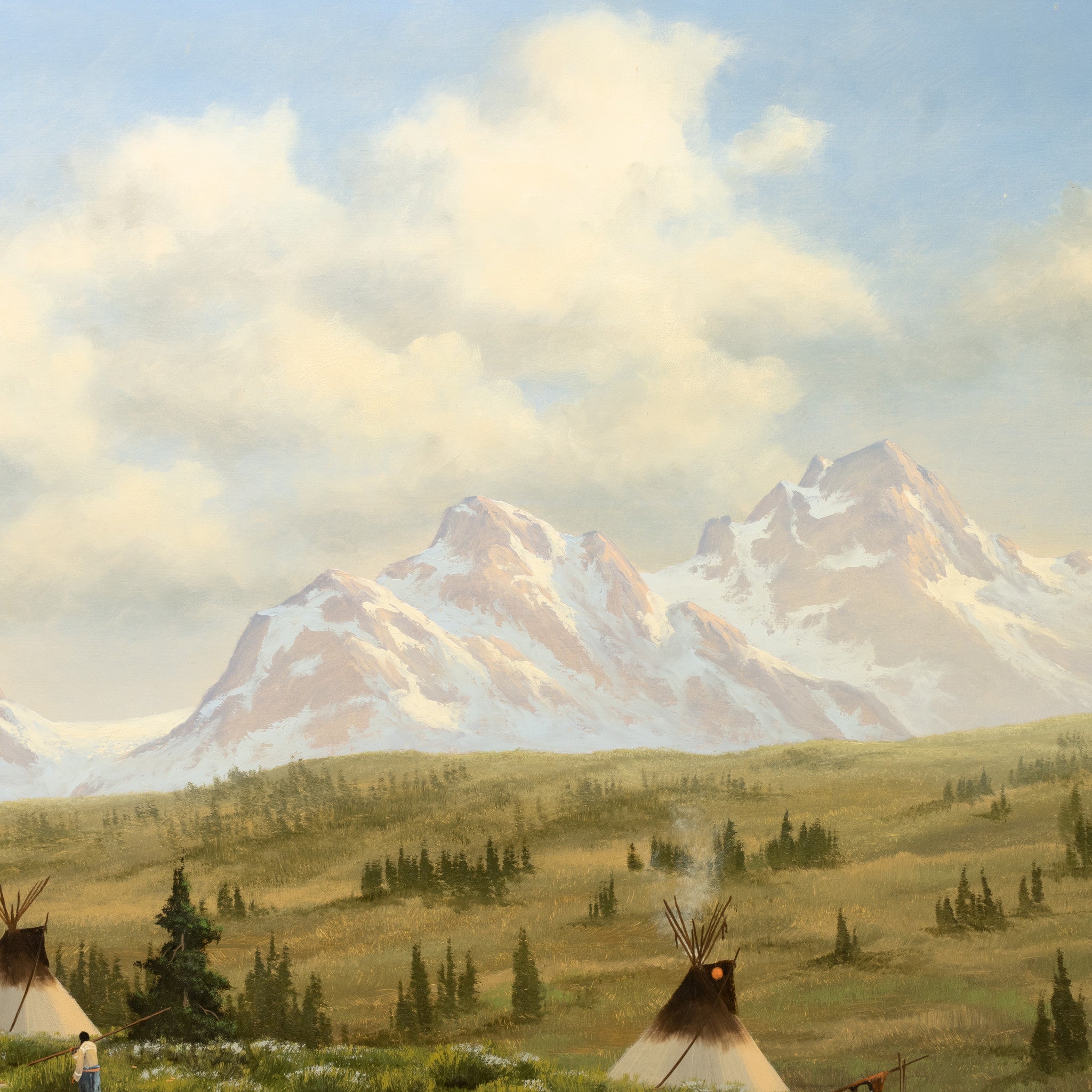 Teepees Under Cloudy Sky by Heinie Hartwig