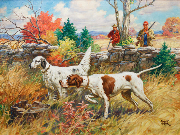 At the Old Stone Wall by Emmett Watson, Fine Art, Painting, Sporting