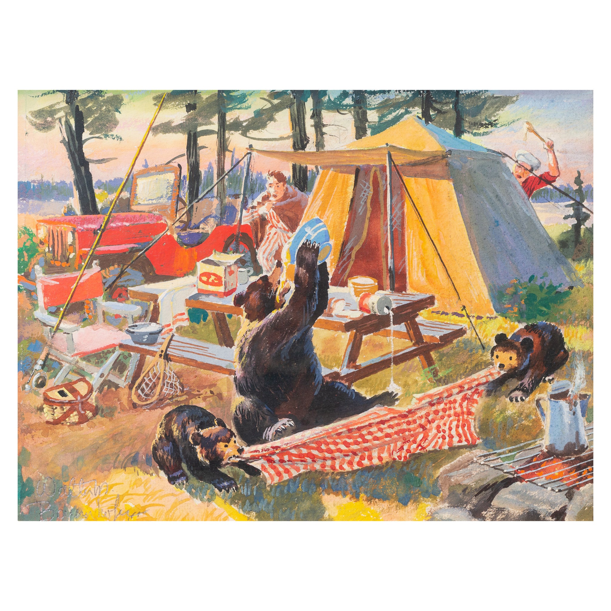 Tug of War by Walter M. Baumhofer, Fine Art, Painting, Sporting