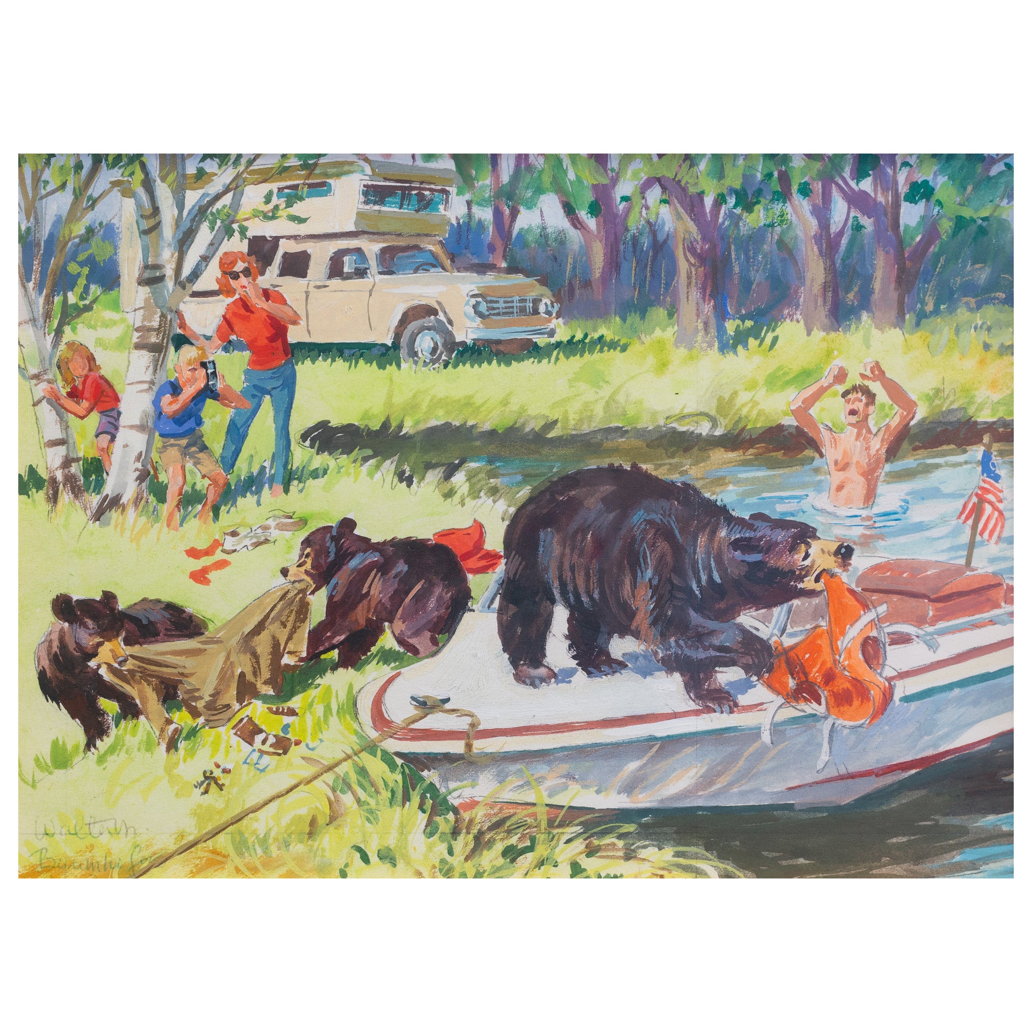 Two Way Stretch by Walter M. Baumhofer, Fine Art, Painting, Sporting