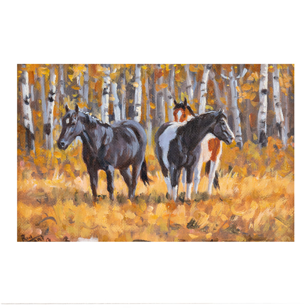 Autumn Buddies by Ron Stewart, Fine Art, Painting, Wildlife