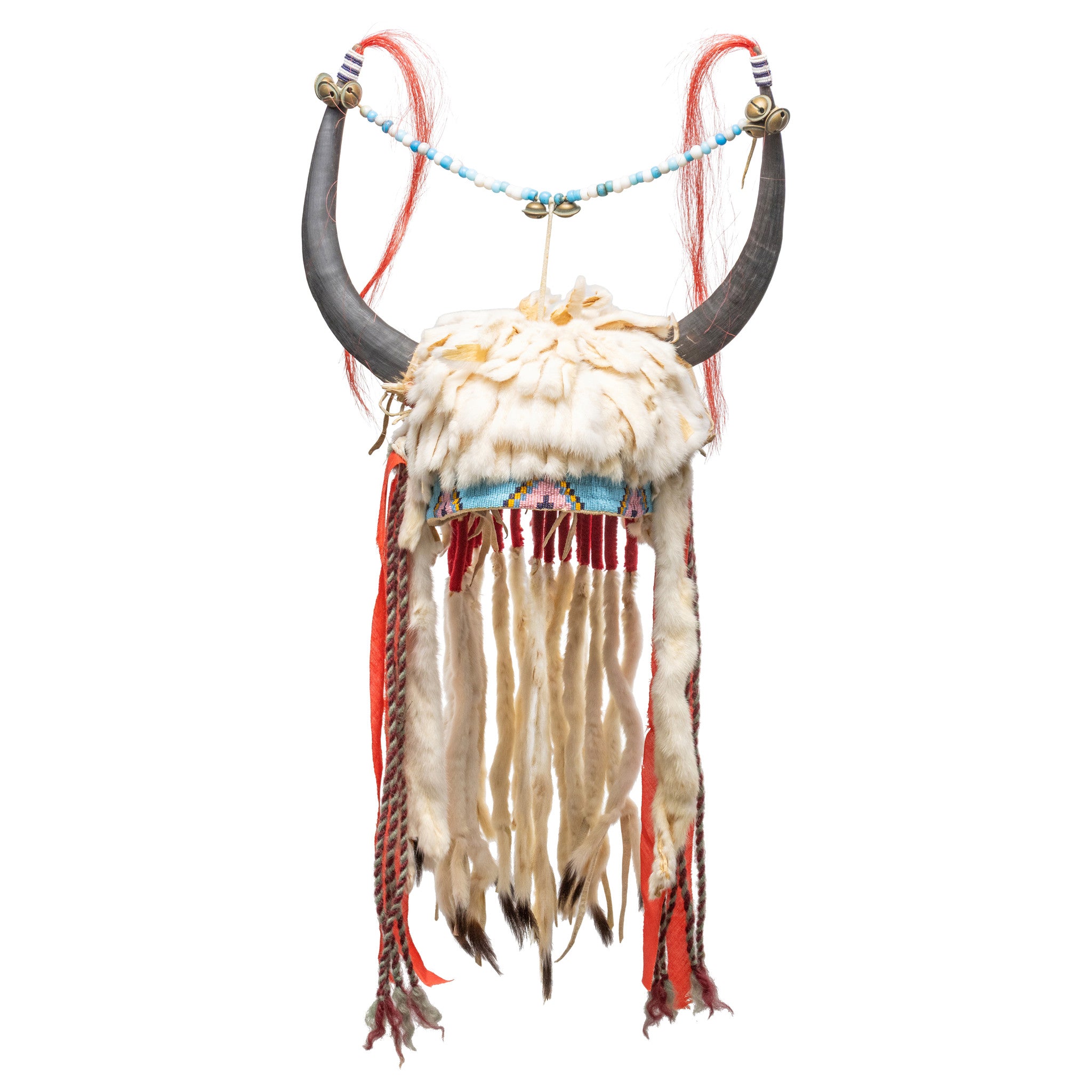 Blackfeet Split Horn Headdress, Native, Head Piece, Headdress