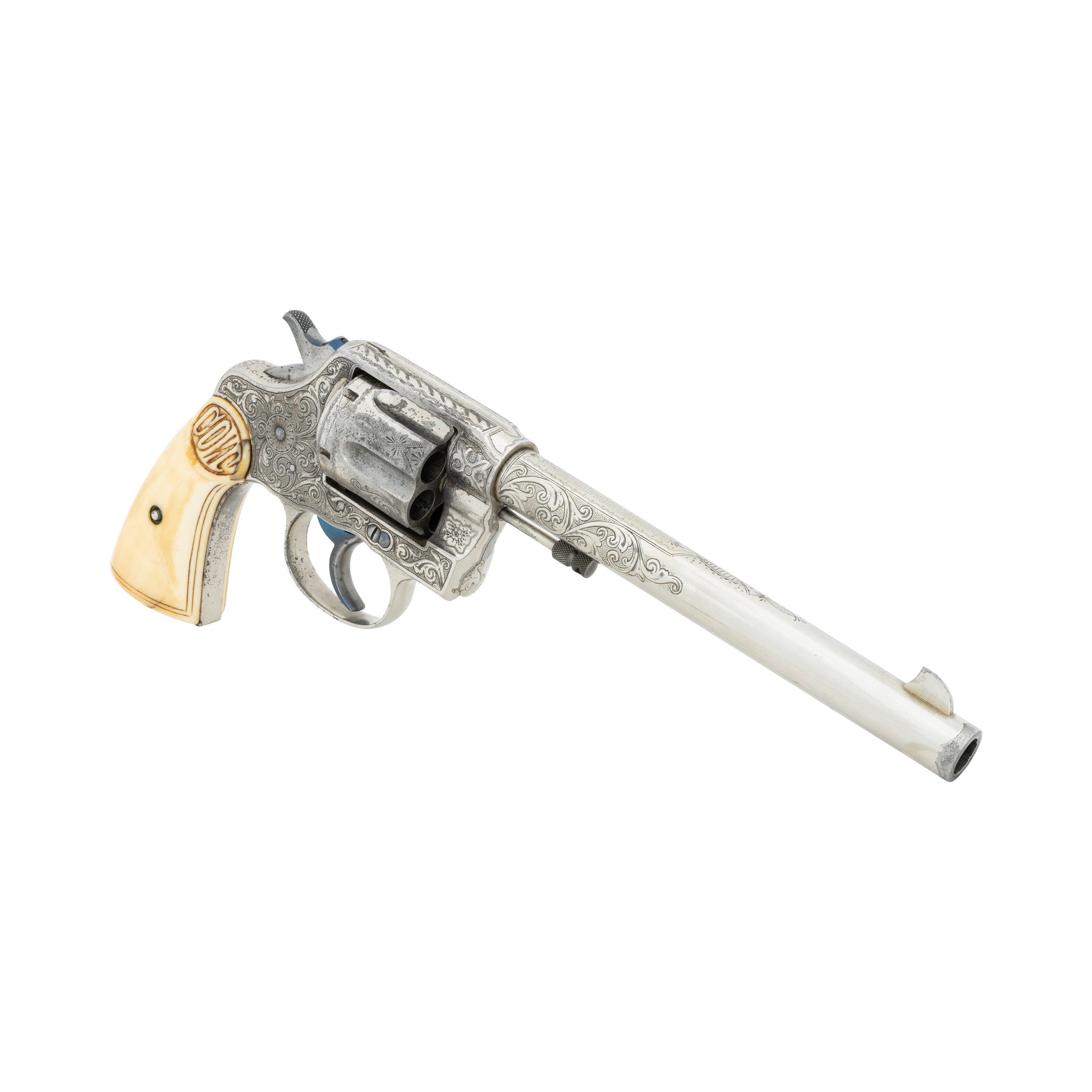 Engraved Colt New Service Double Action Revolver, Firearms, Handgun, Revolver