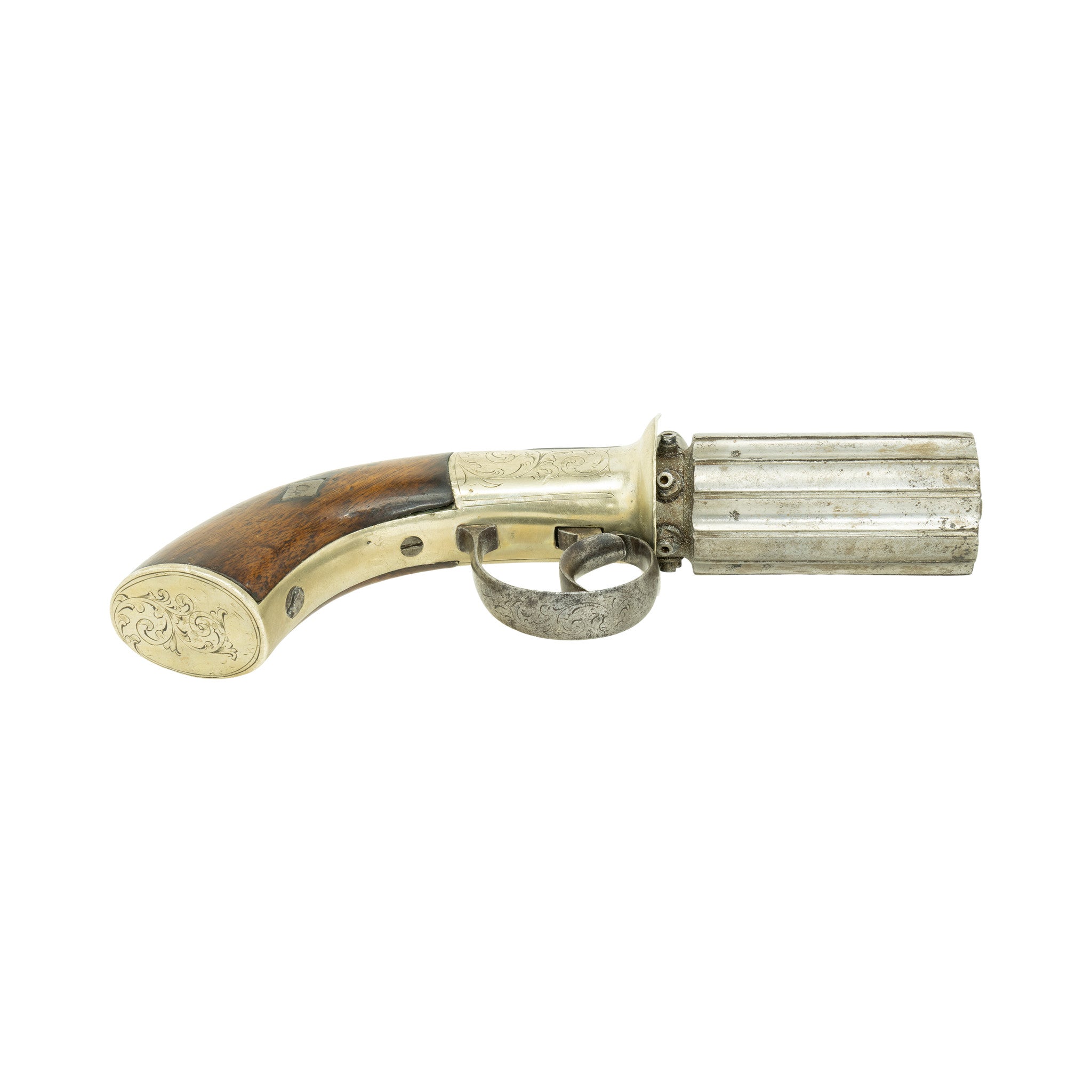 Cased James Beattie Pepperbox Pistol
