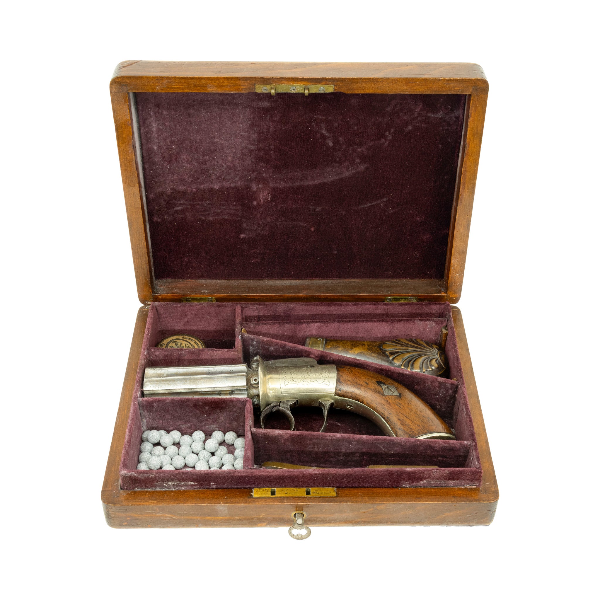 Cased James Beattie Pepperbox Pistol