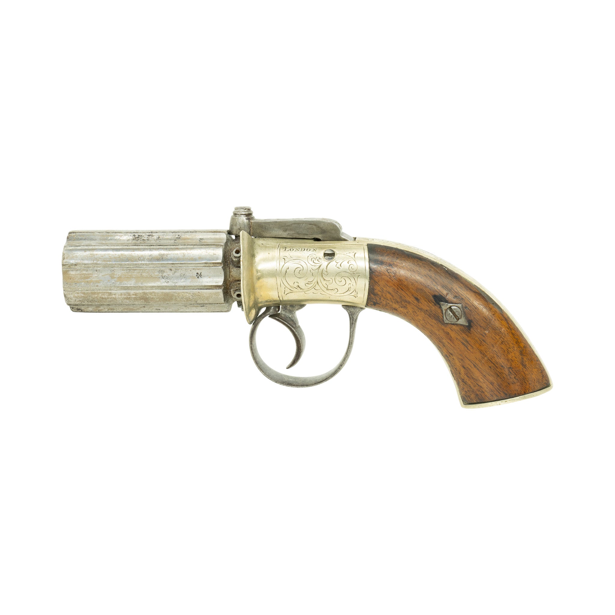 Cased James Beattie Pepperbox Pistol