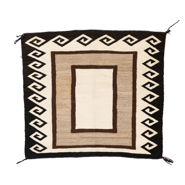 Navajo Two Grey Hills Saddle Blanket, Native, Weaving, Single Saddle Blanket