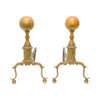 American Federal Brass & Wrought-Iron Andirons