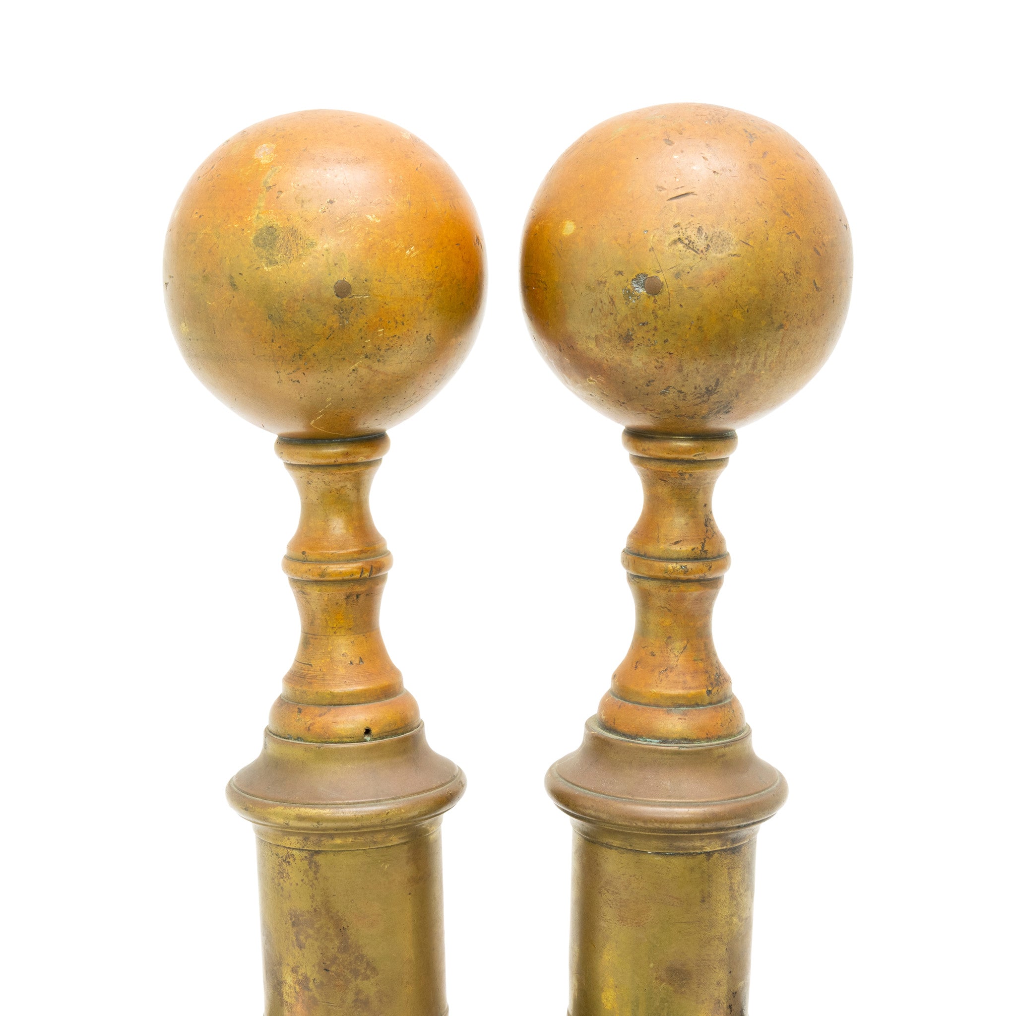 American Federal Brass & Wrought-Iron Andirons