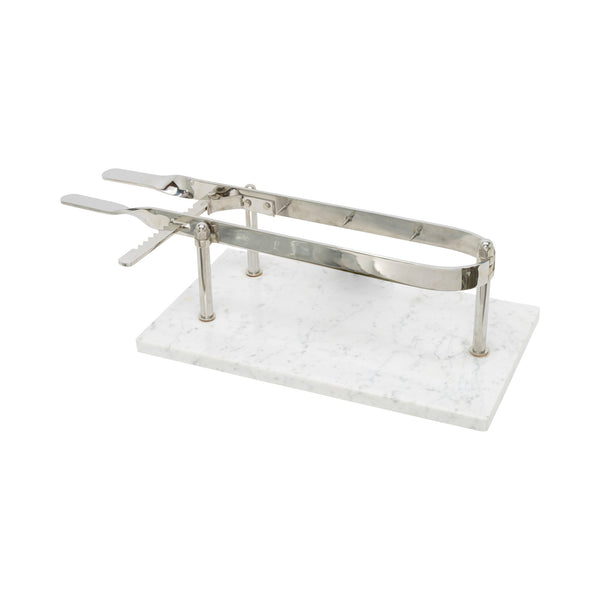 French Marble and Chrome Meat Holder, Furnishings, Dining, Serveware