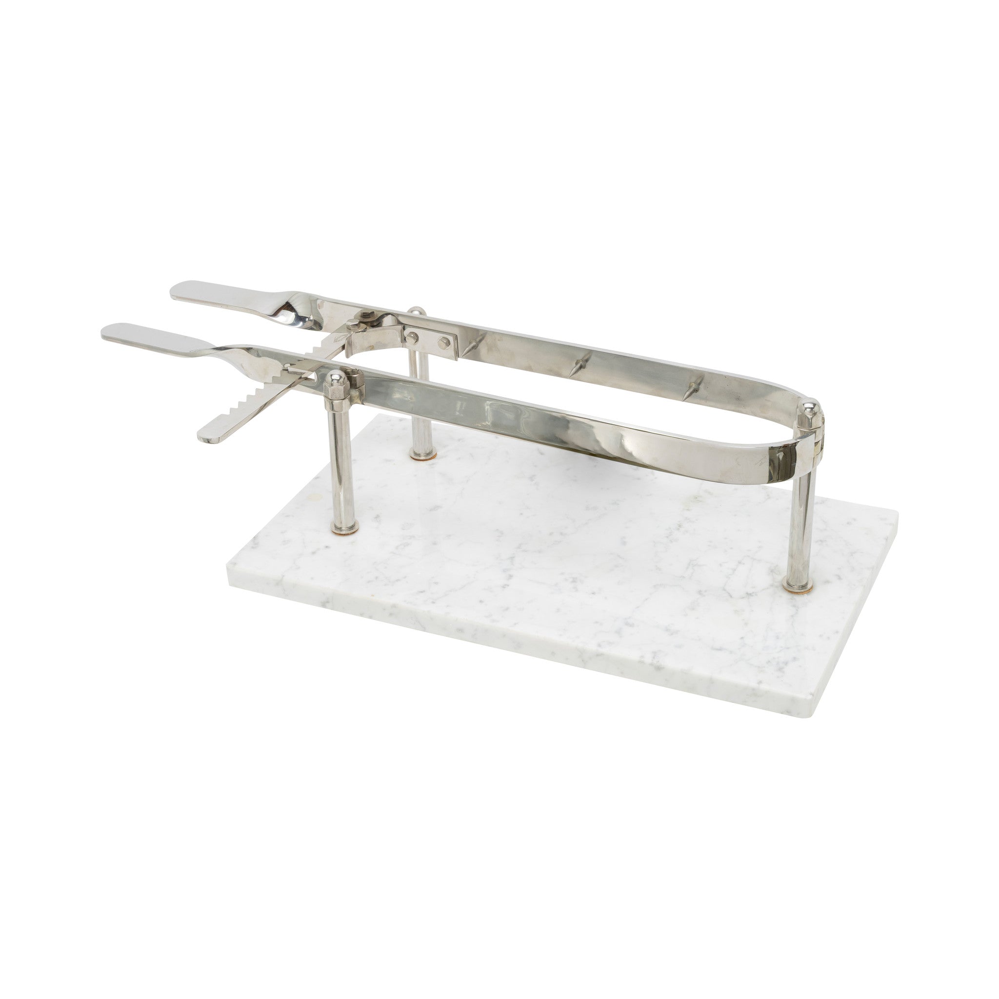 French Marble and Chrome Meat Holder, Furnishings, Dining, Serveware