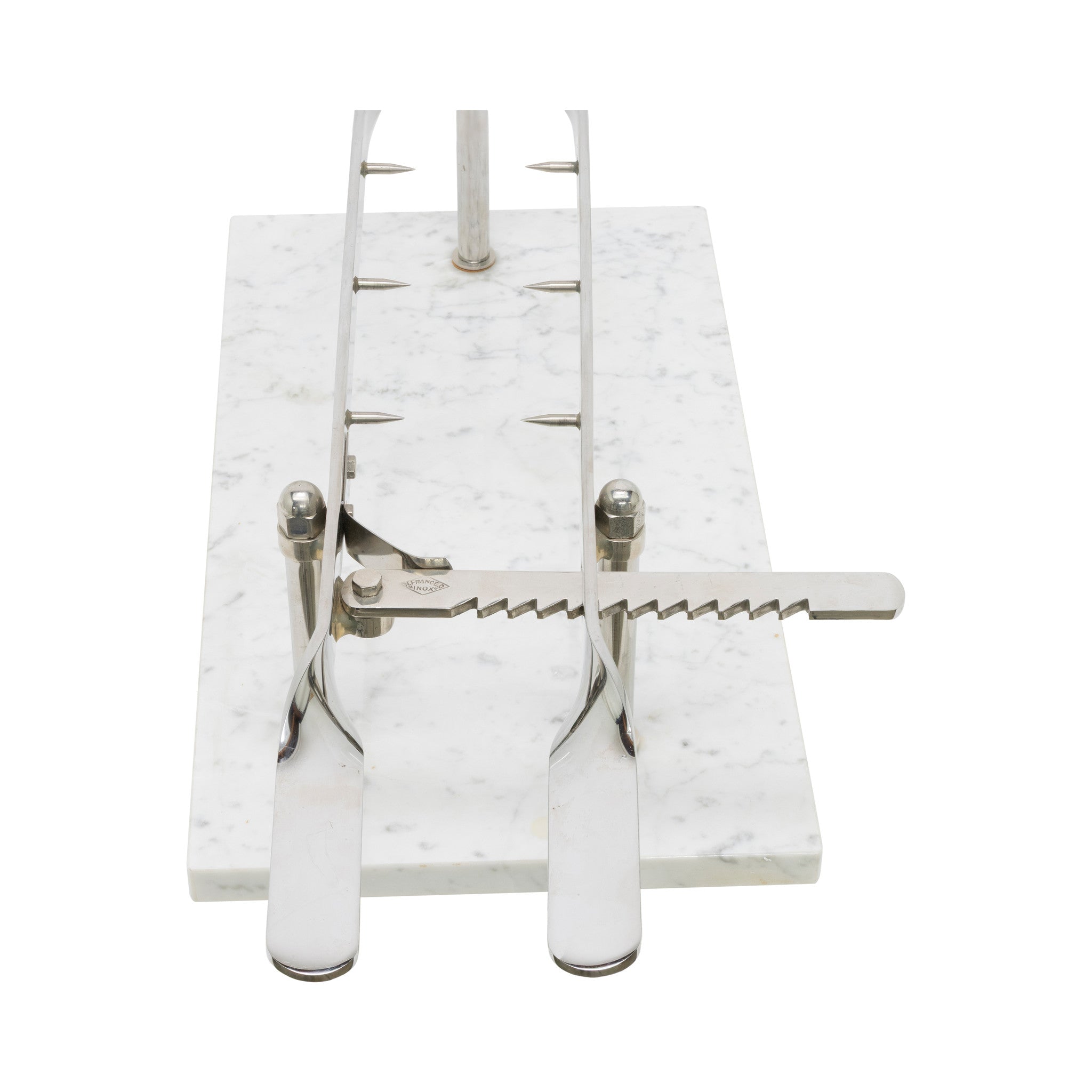 French Marble and Chrome Meat Holder