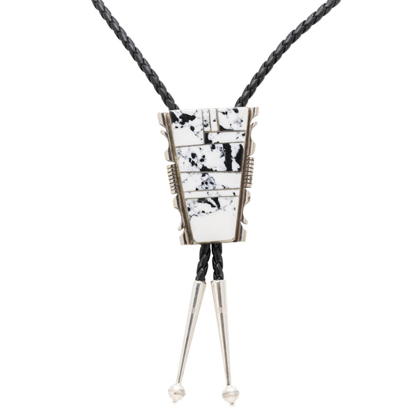 Navajo White Buffalo Turquoise Bolo, Jewelry, Bolo Necktie, Native