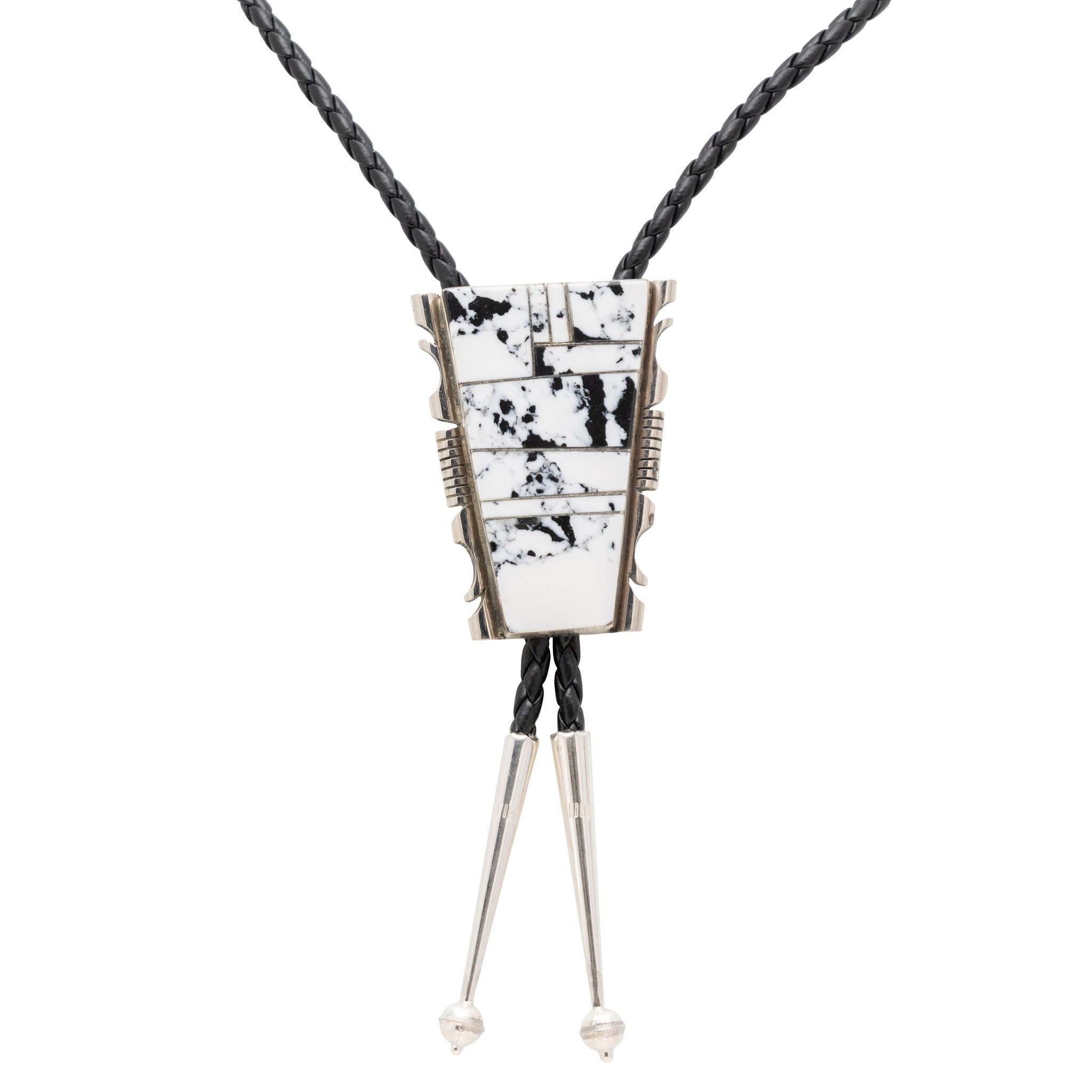 Navajo White Buffalo Turquoise Bolo, Jewelry, Bolo Necktie, Native