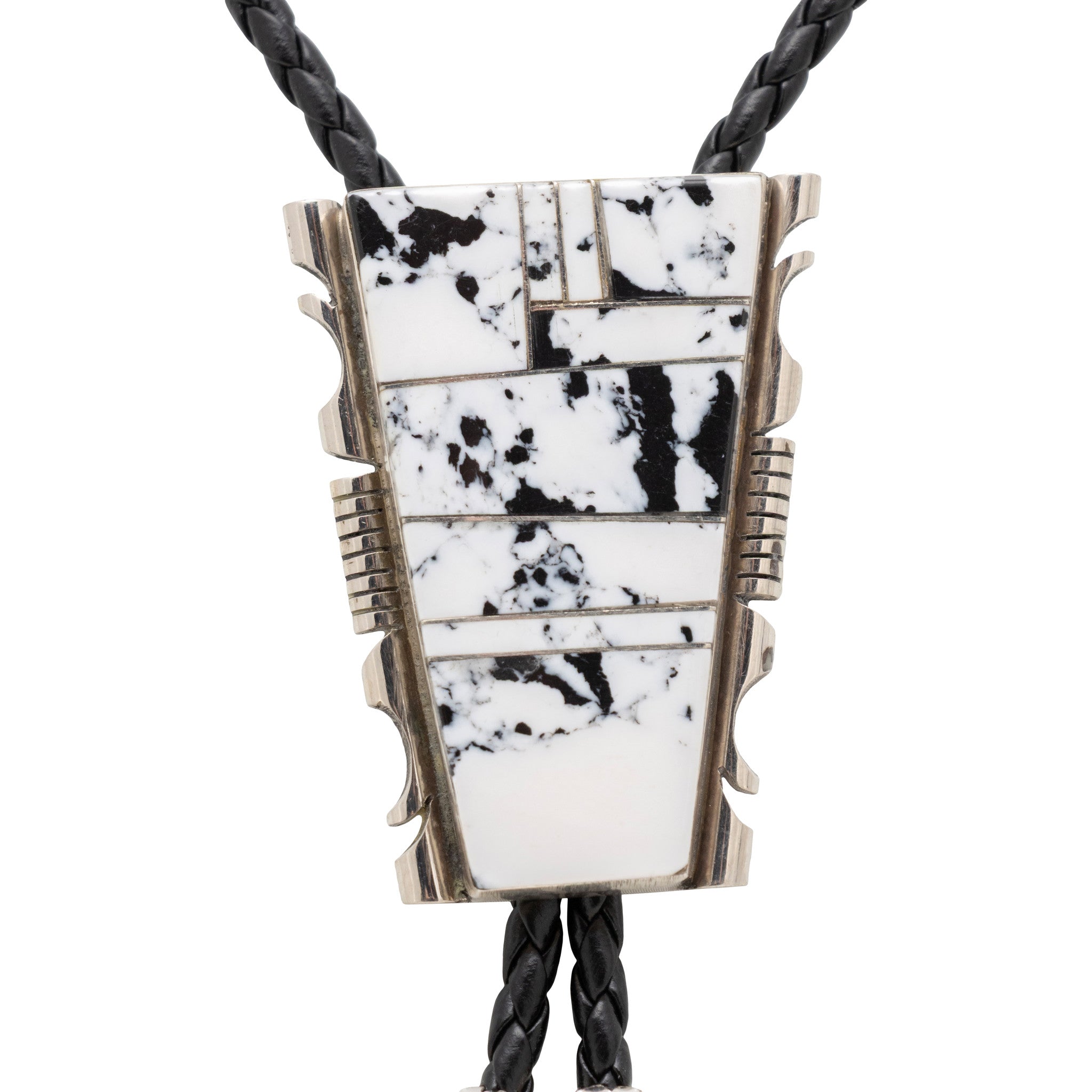 Navajo White Buffalo Turquoise Bolo