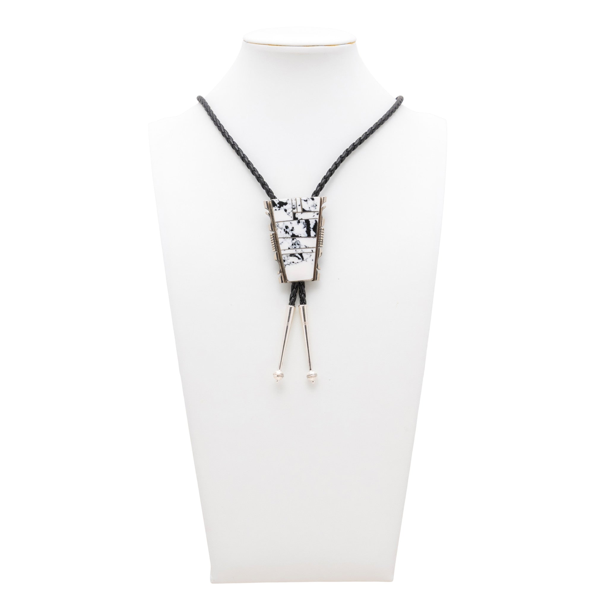 Navajo White Buffalo Turquoise Bolo