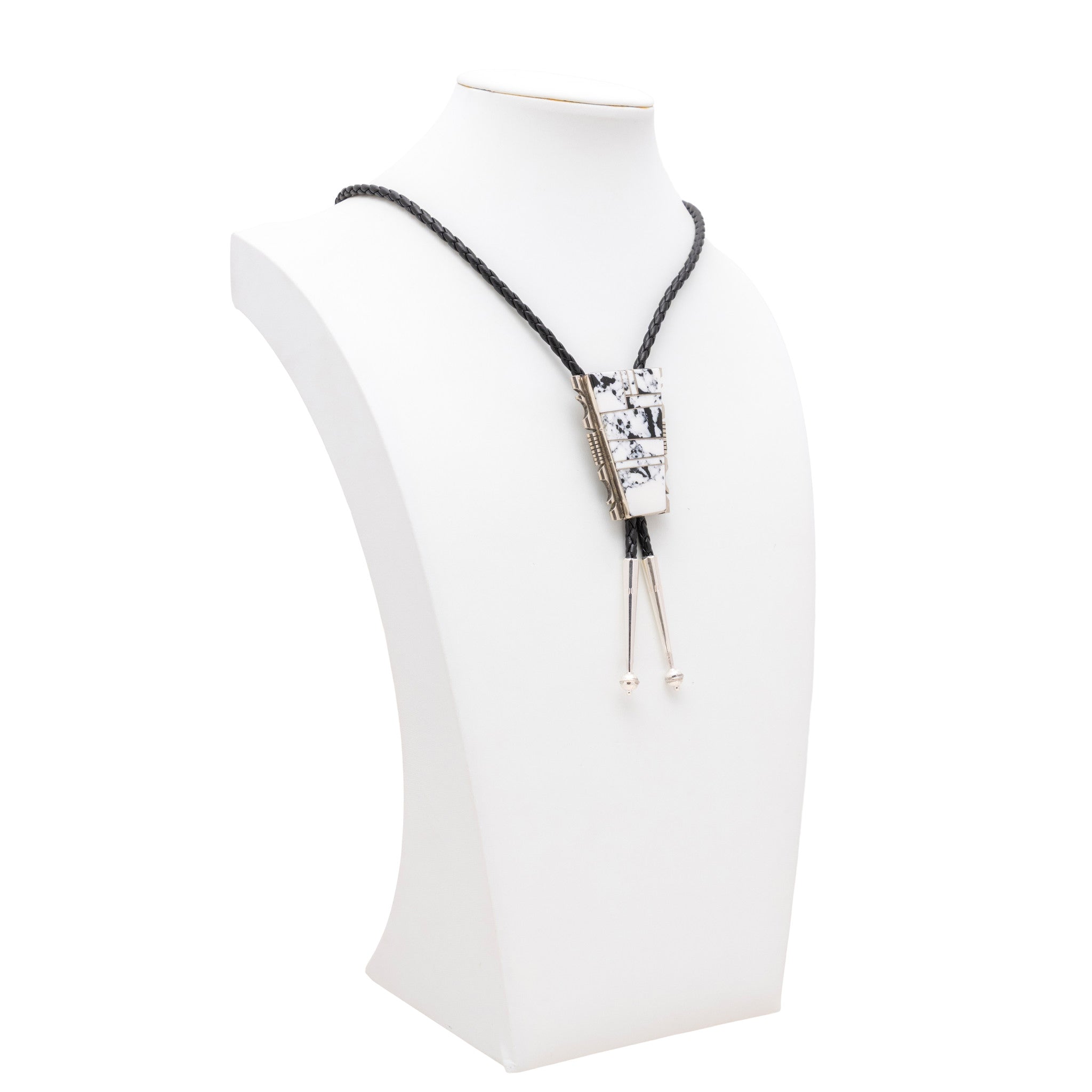 Navajo White Buffalo Turquoise Bolo