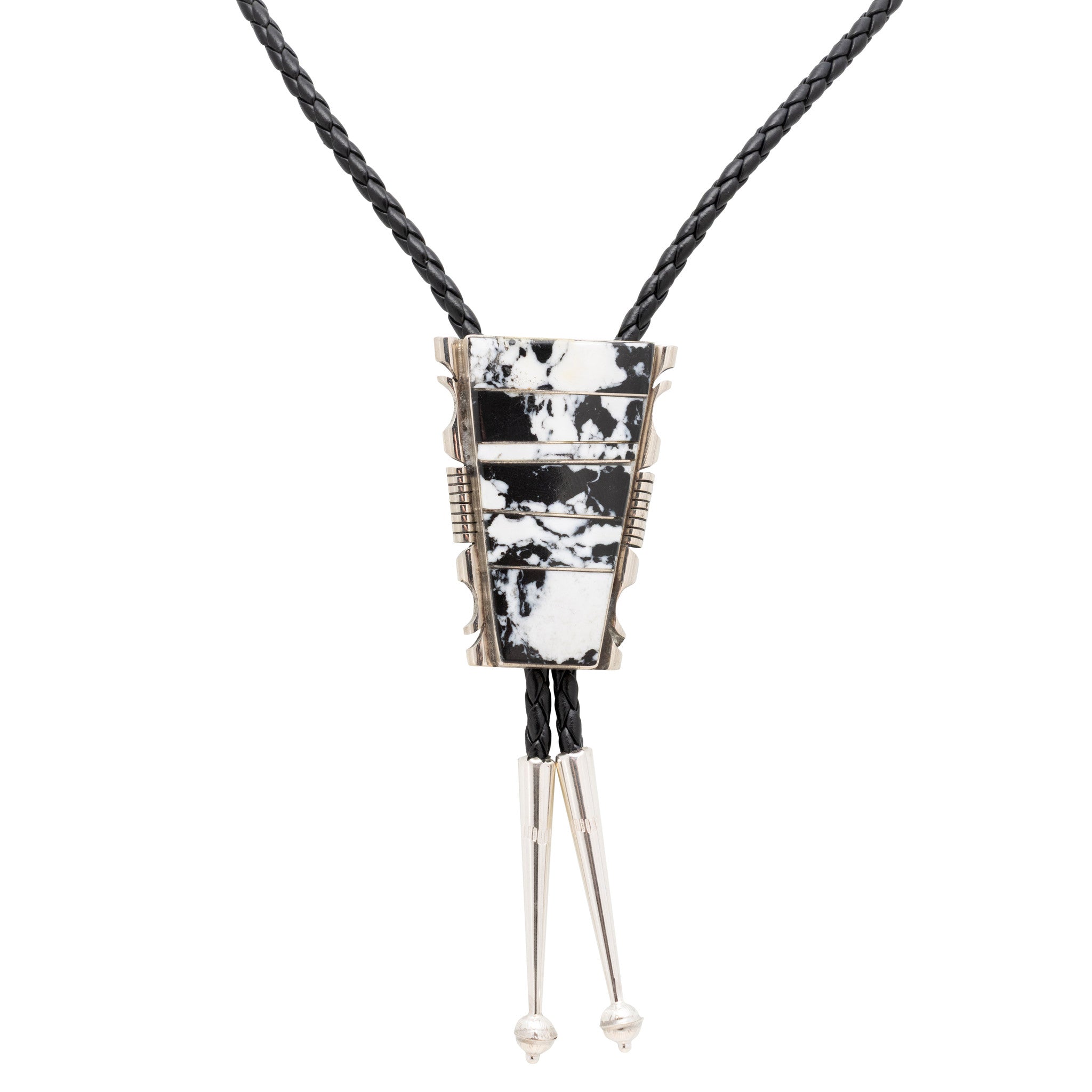 Navajo White Buffalo Turquoise Bolo, Jewelry, Bolo Necktie, Native