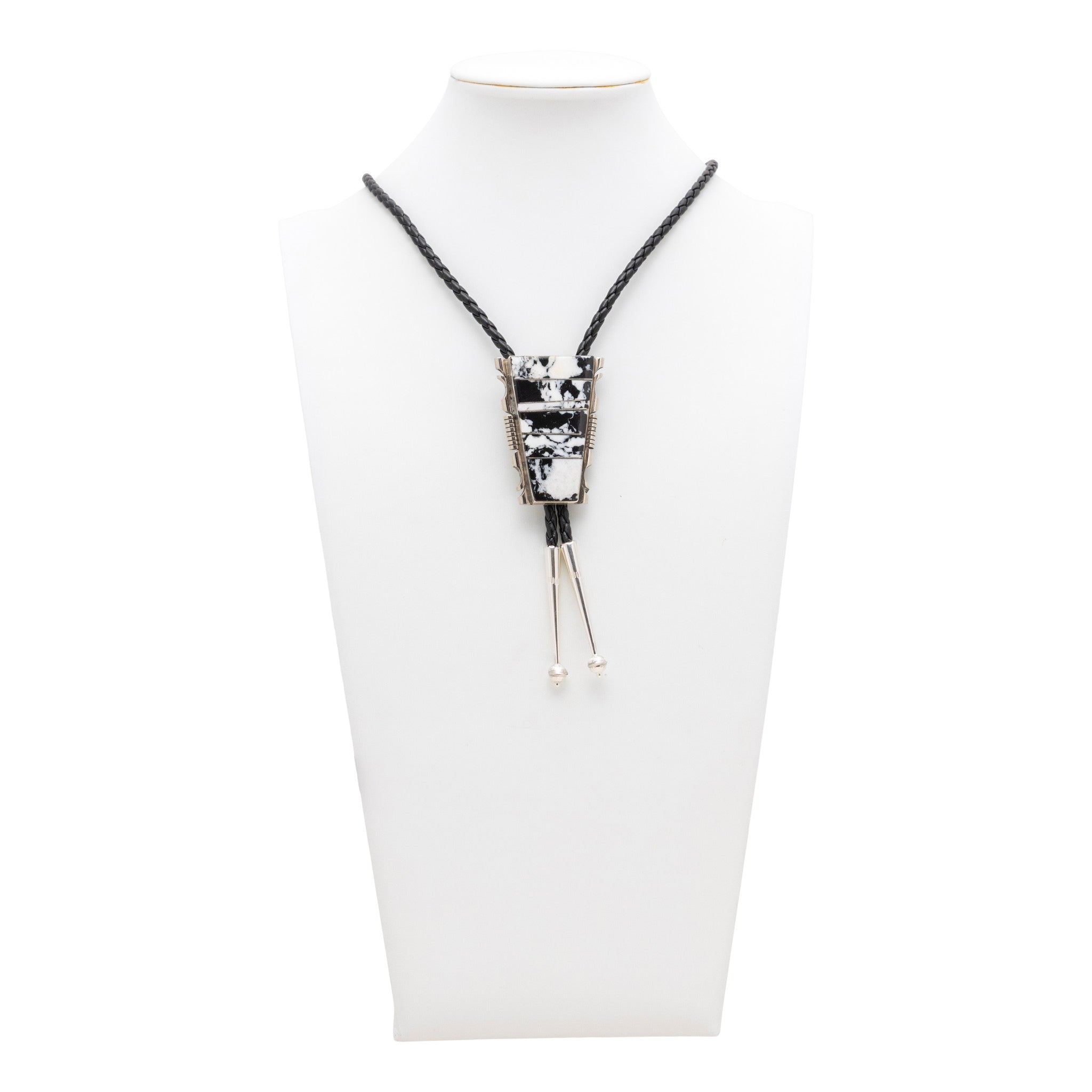 Navajo White Buffalo Turquoise Bolo